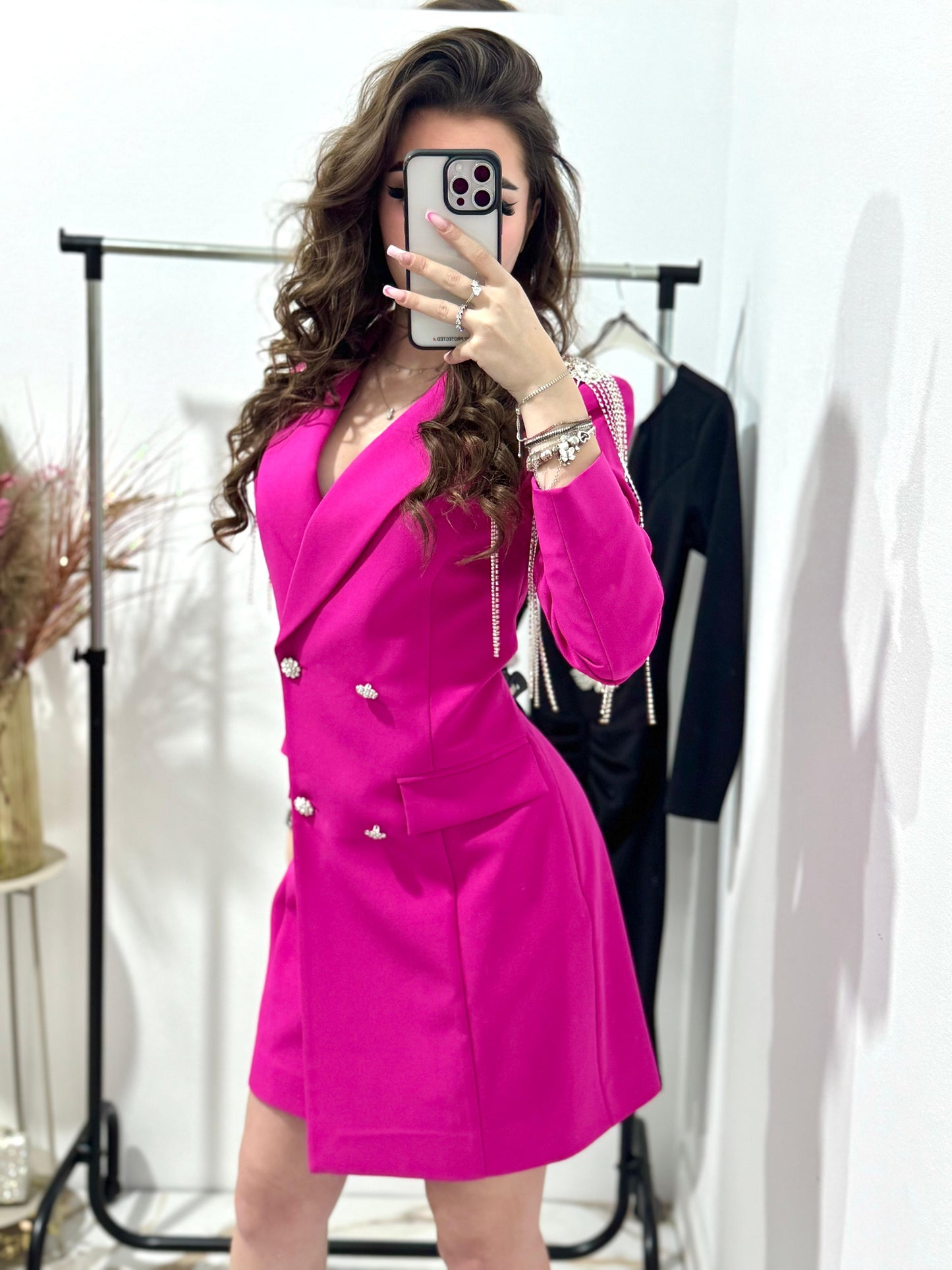 Rochie sacou fucsia Chainz