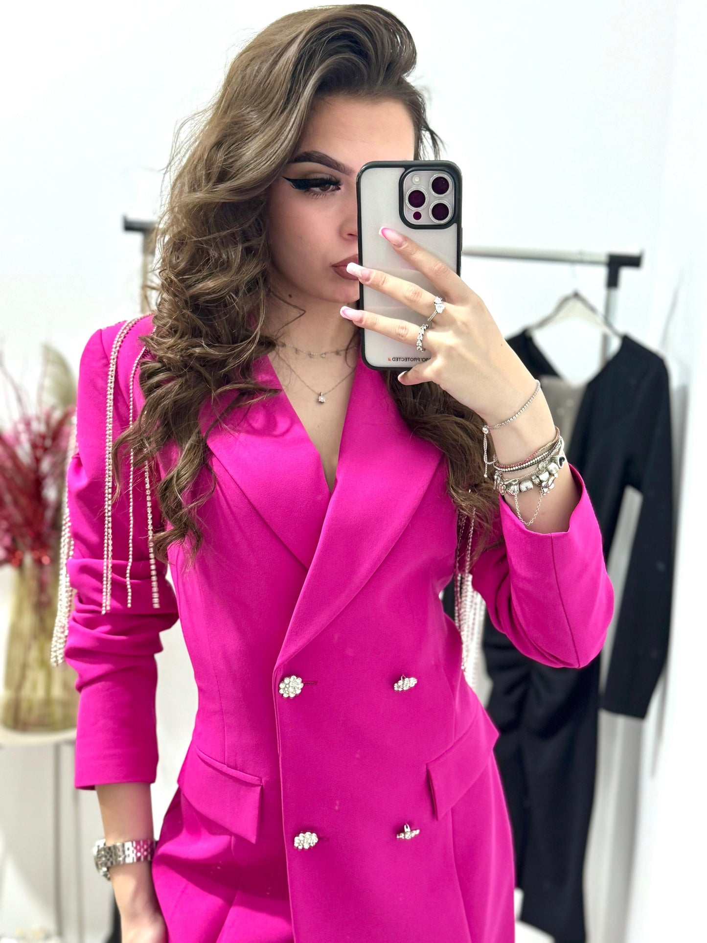 Rochie sacou fucsia Chainz