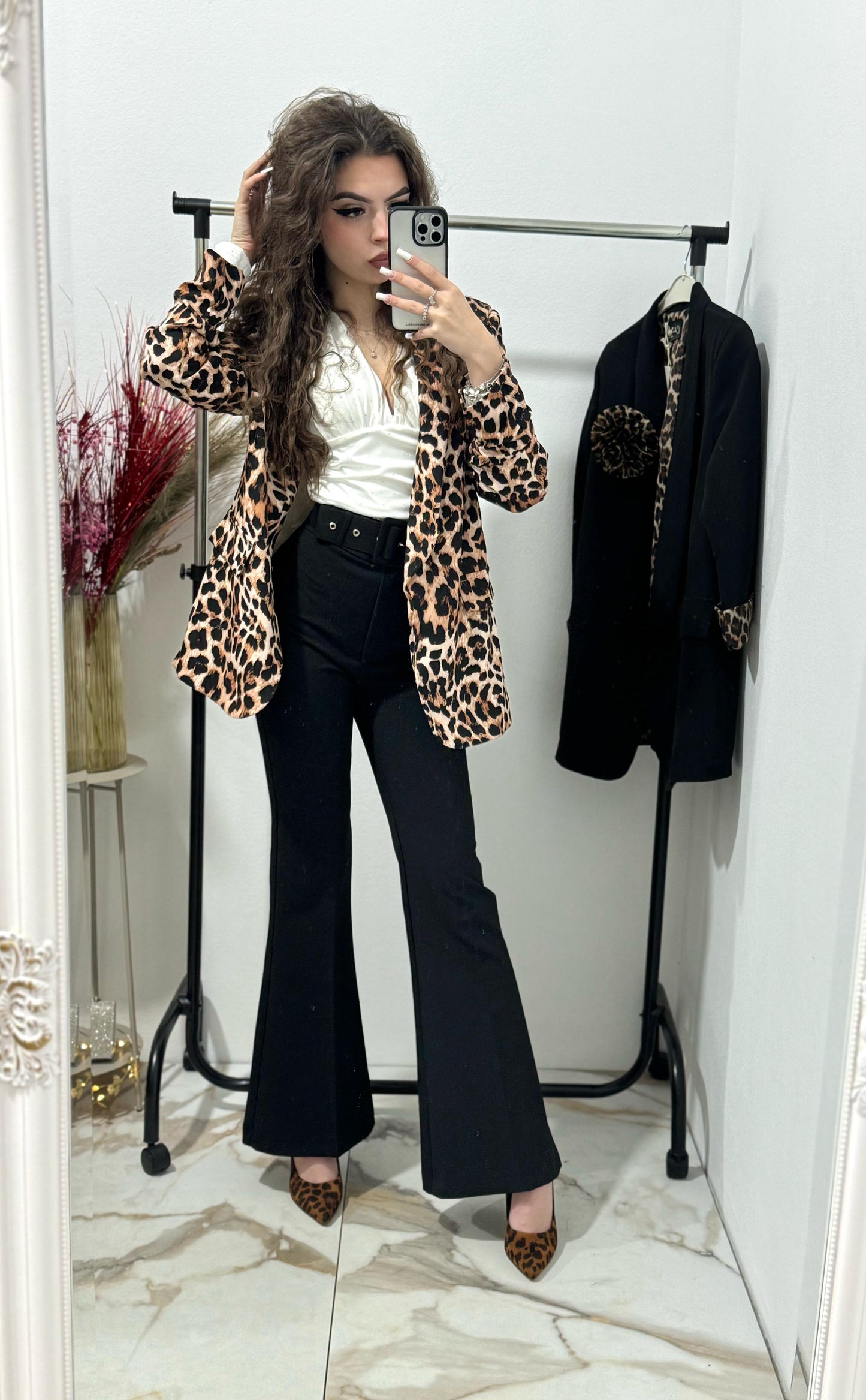 Sacou imprimeu leopard Cristina