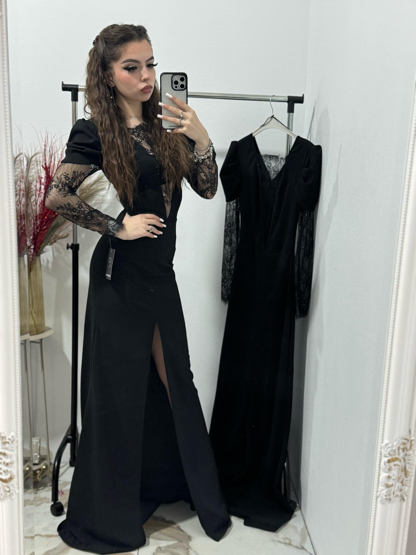Rochie lunga neagra Bianca