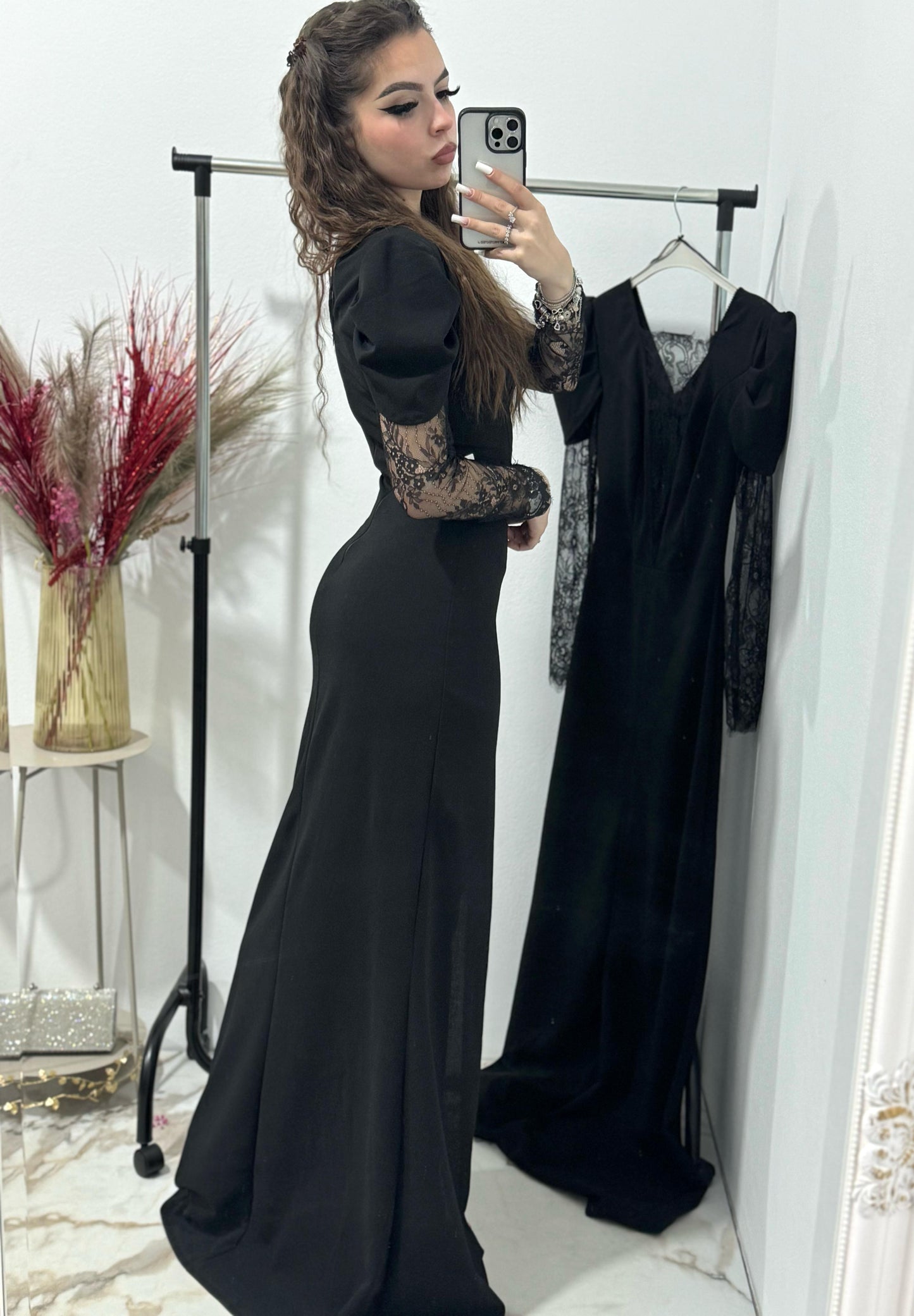 Rochie lunga neagra Bianca