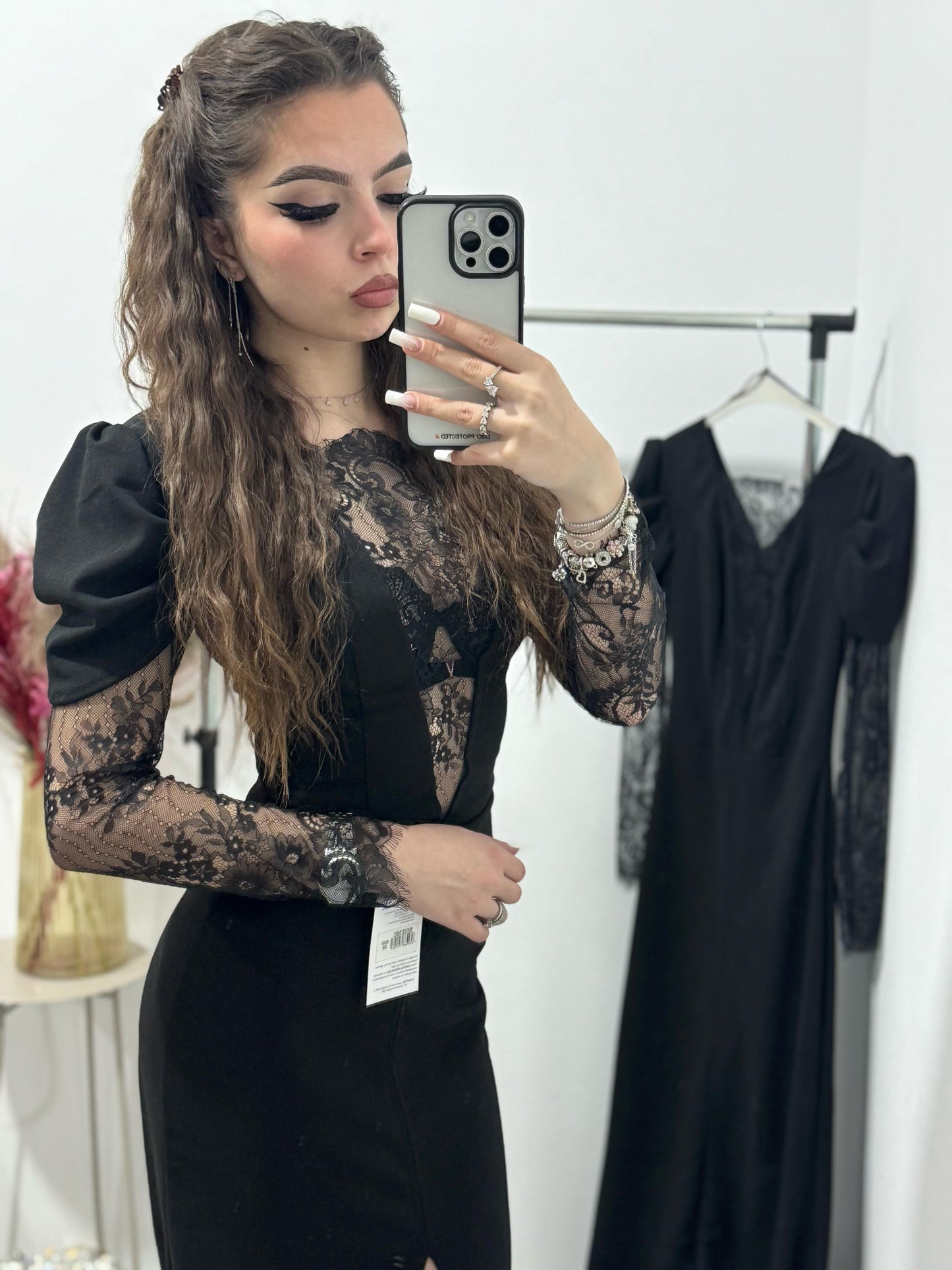 Rochie lunga neagra Bianca