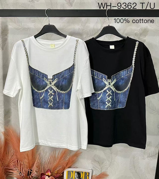 Tricou Maria cu imprimeu corset