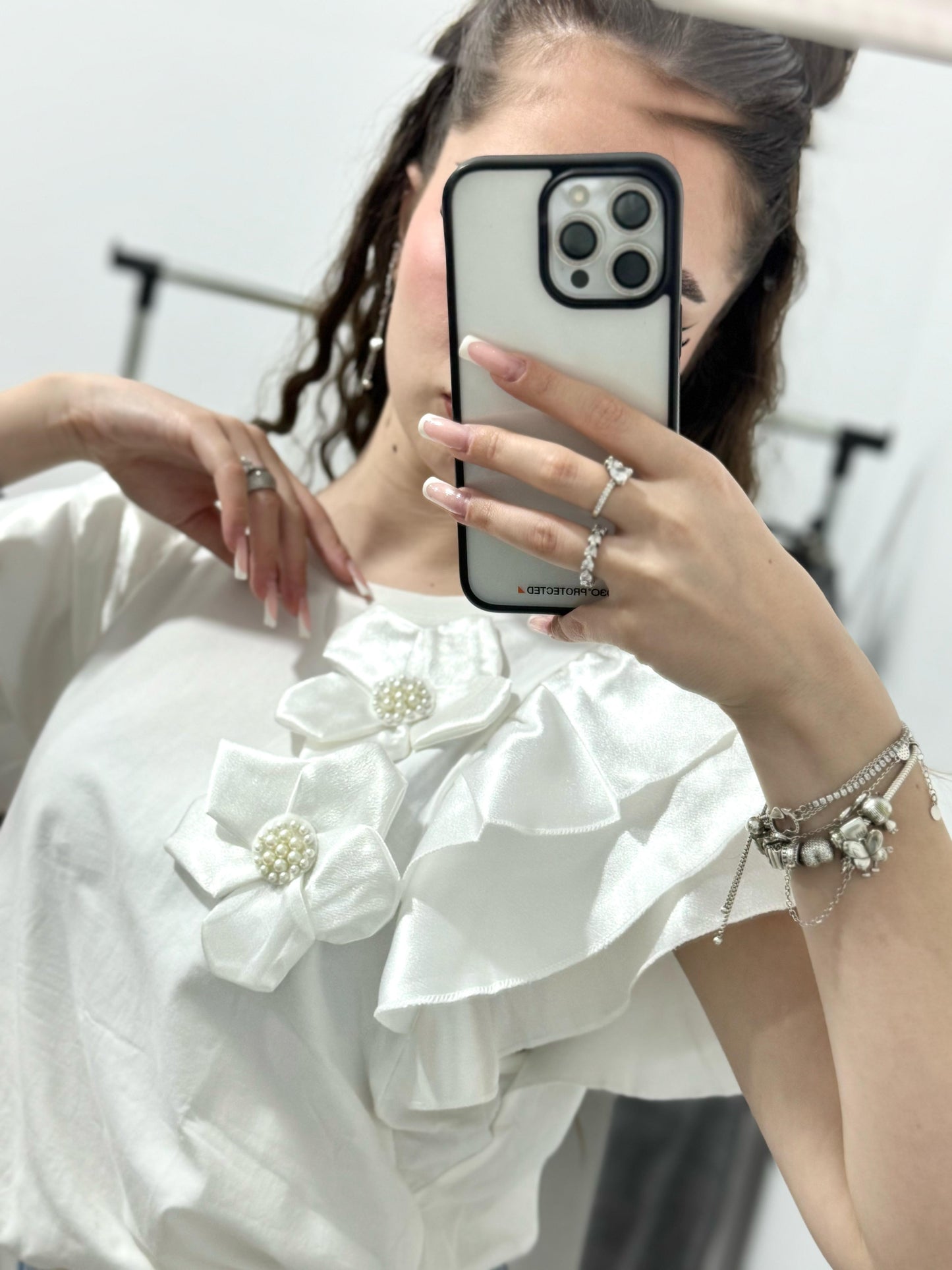 Tricou cu maneca satinata Raluca