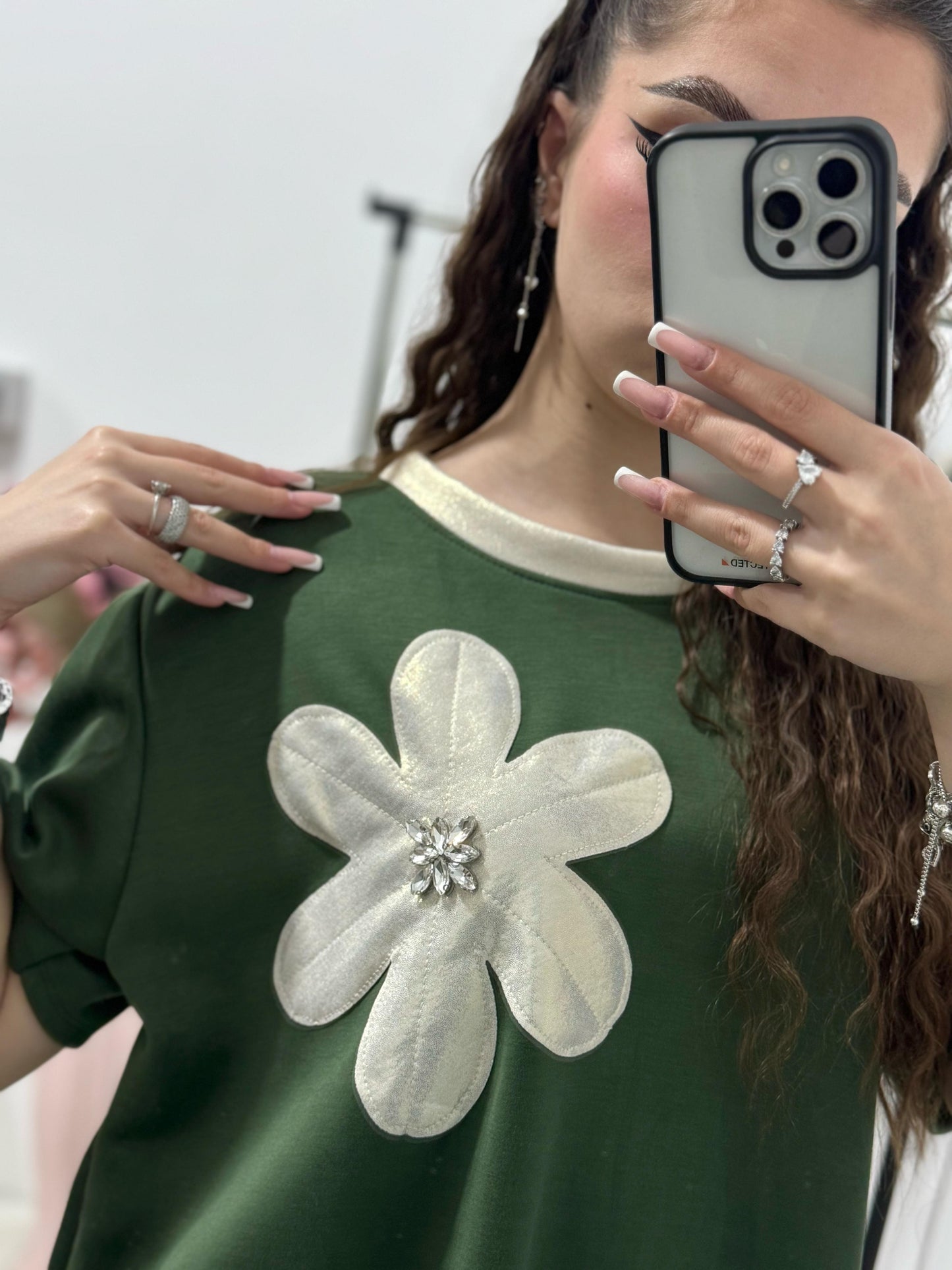 Bluza din viscoza Gold Flower
