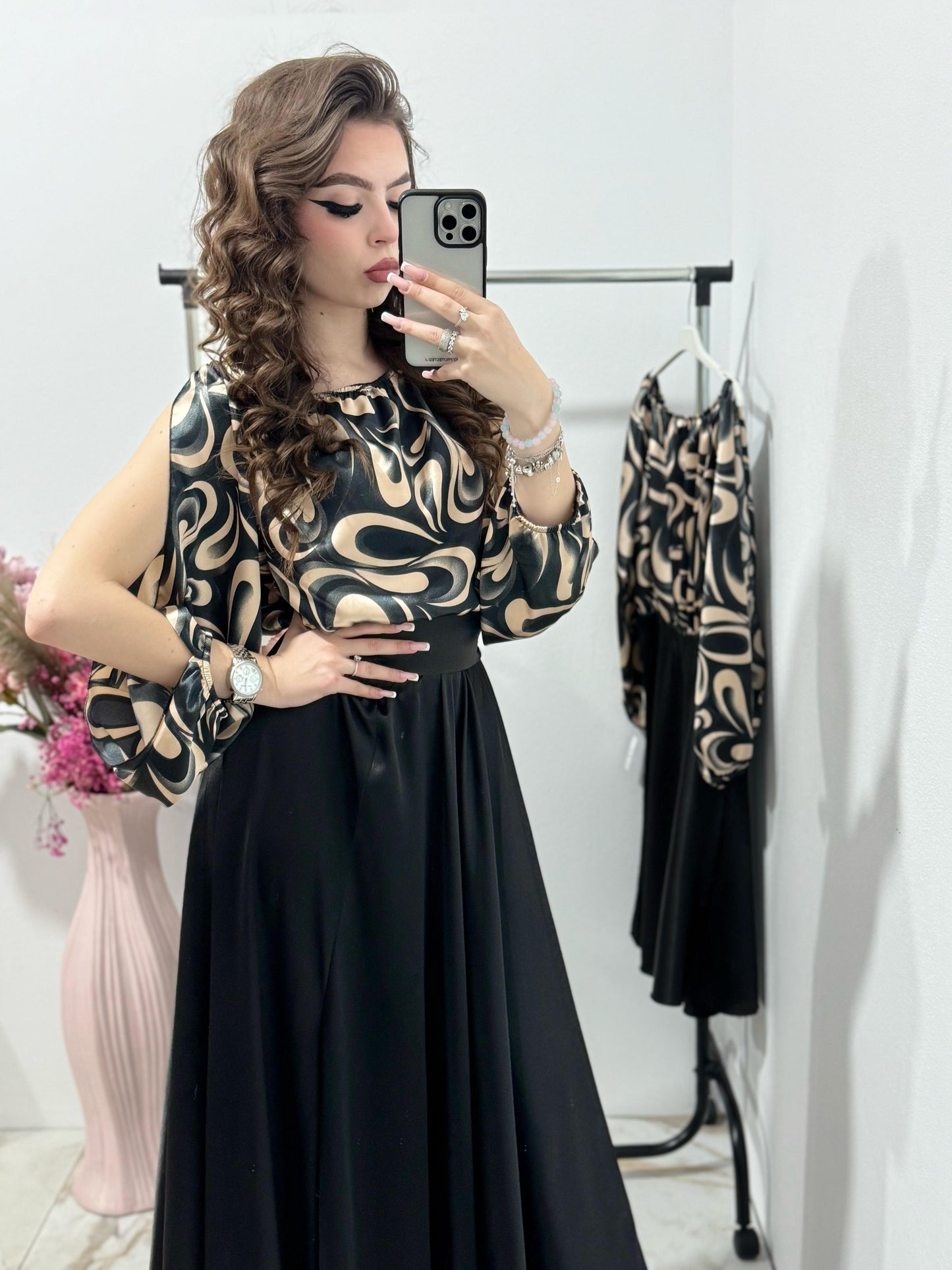 Rochie din satin lunga Helen