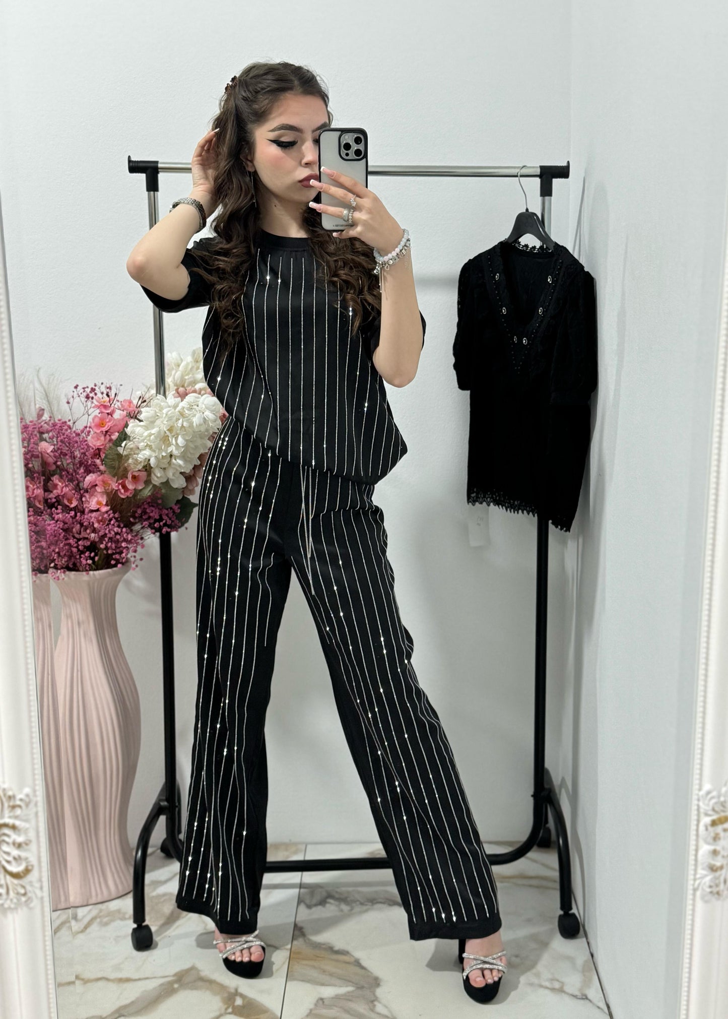 Compleu elegant din satin Sidonia