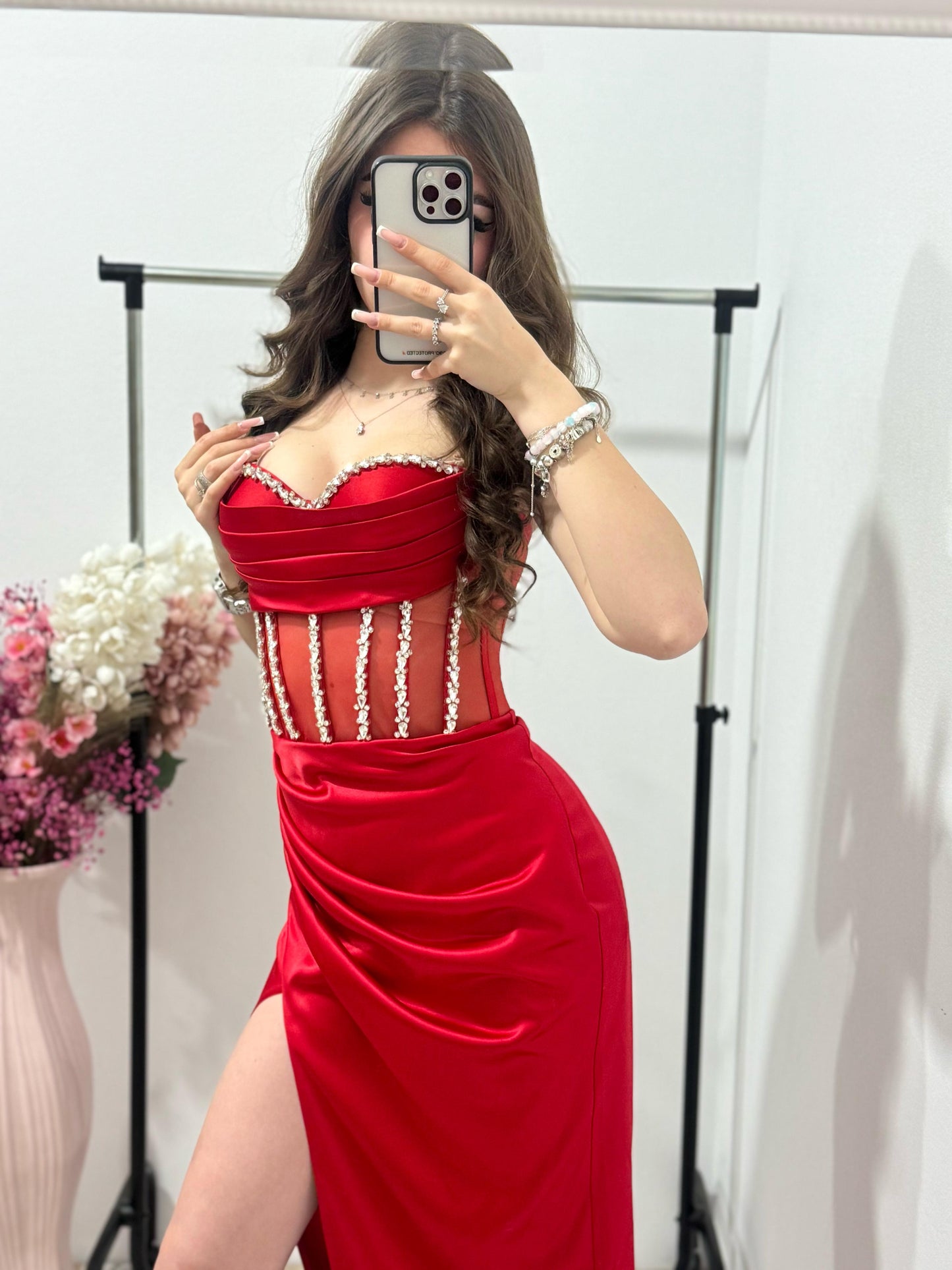 Rochie din tafta rosie Venice