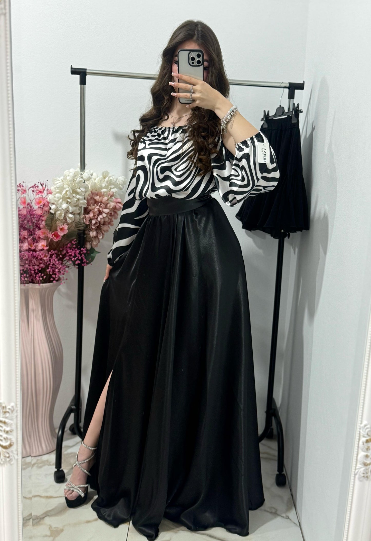 Rochie lunga din satin Olga