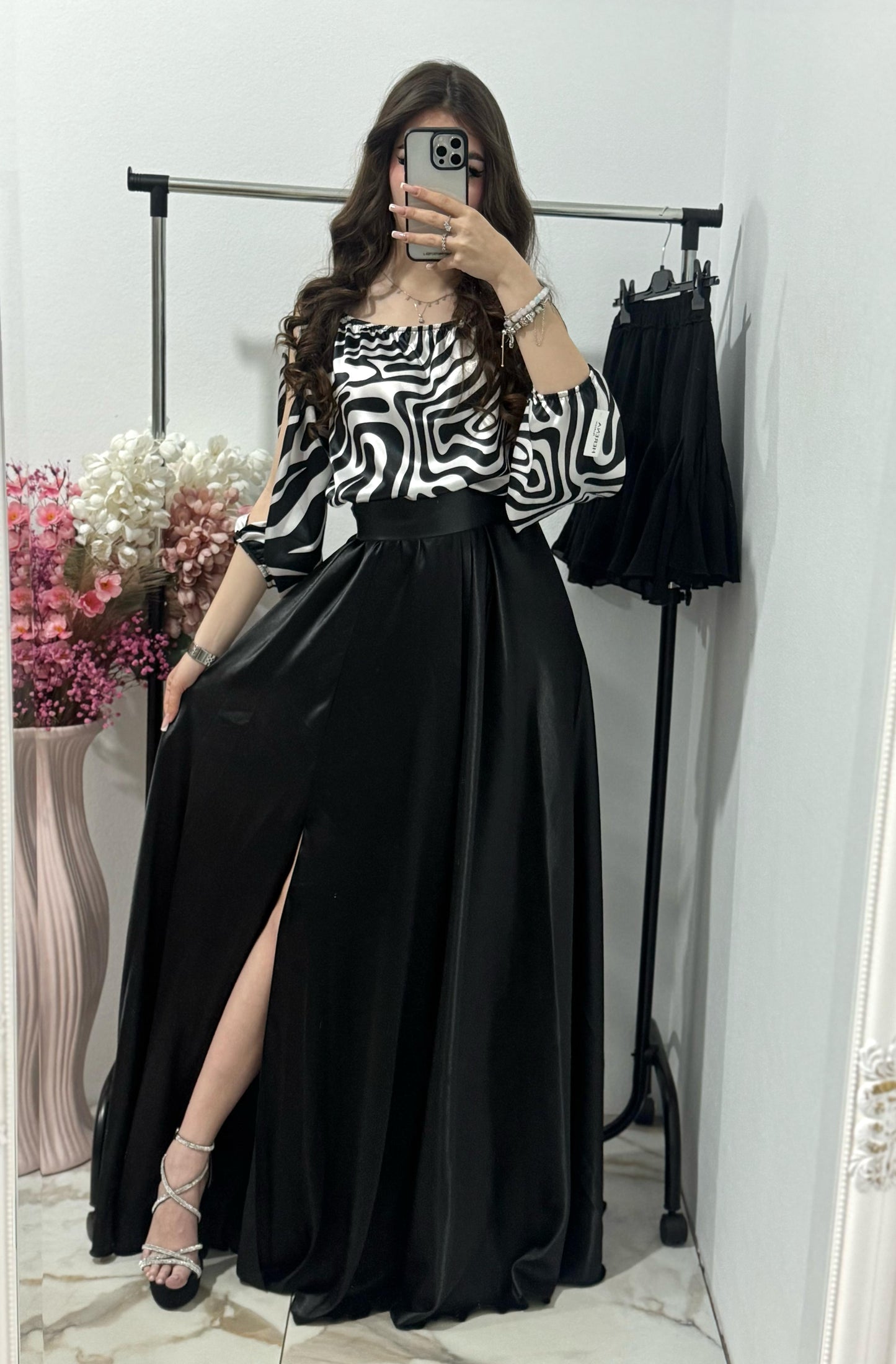 Rochie lunga din satin Olga