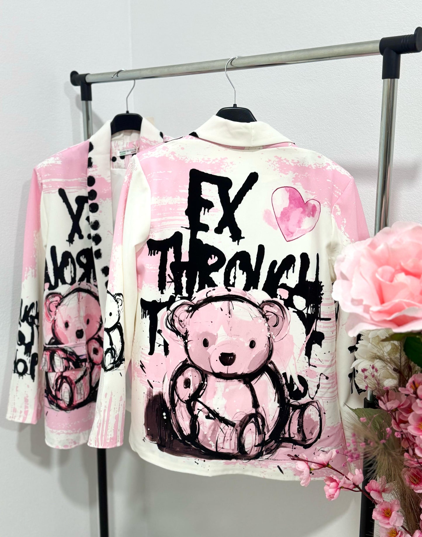 Sacou colorat Pink Bear