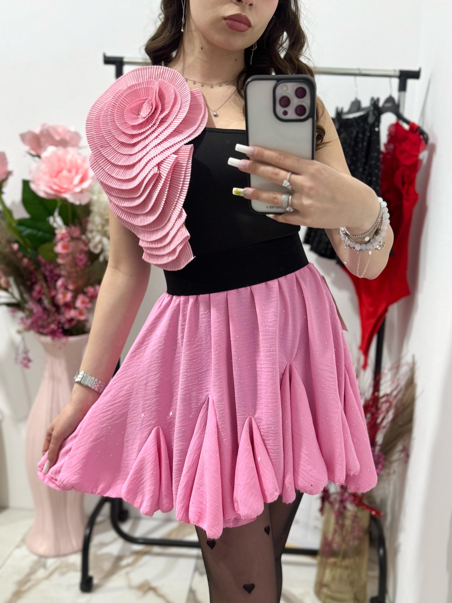 Body dama negru/roz Miruna