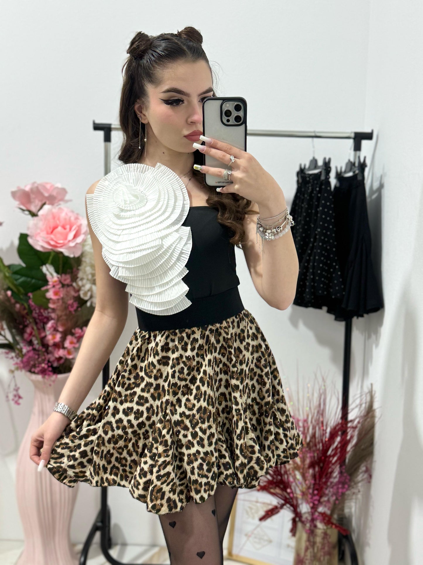 Body dama negru/alb Miruna
