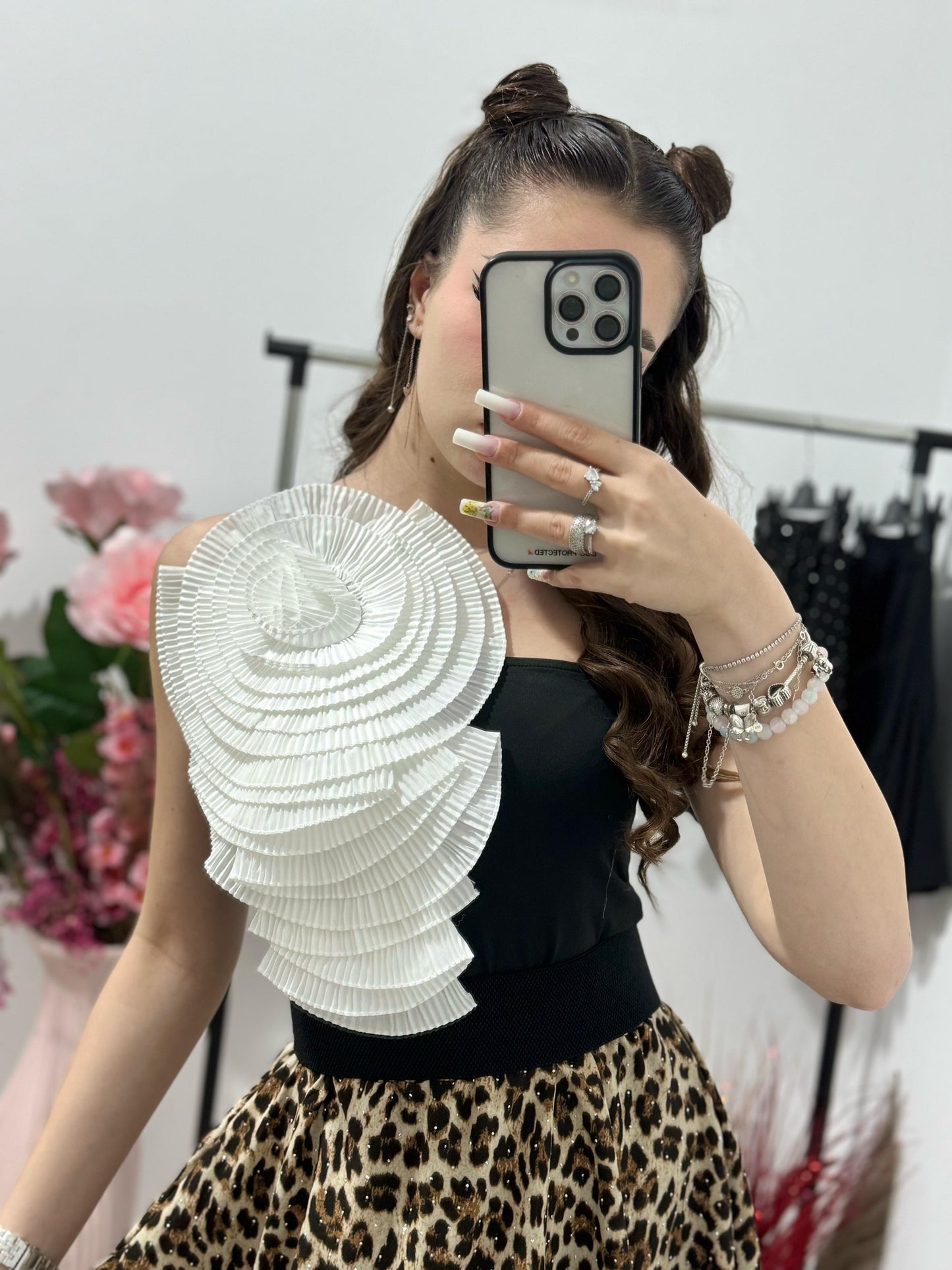 Body dama negru/alb Miruna