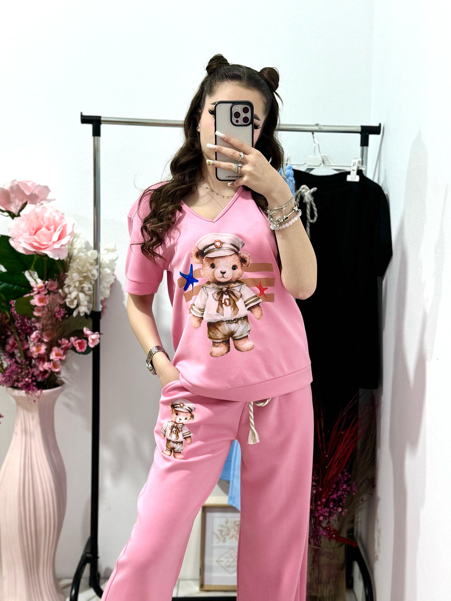 Compleu cu pantalon lejer Navy Bear