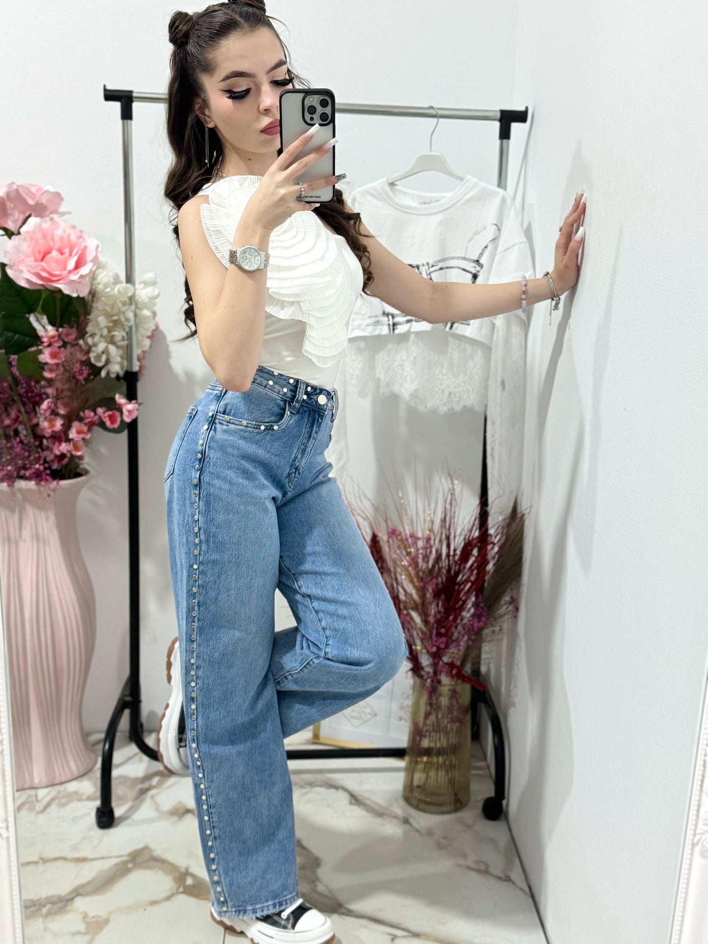 Blugi wide leg Claude