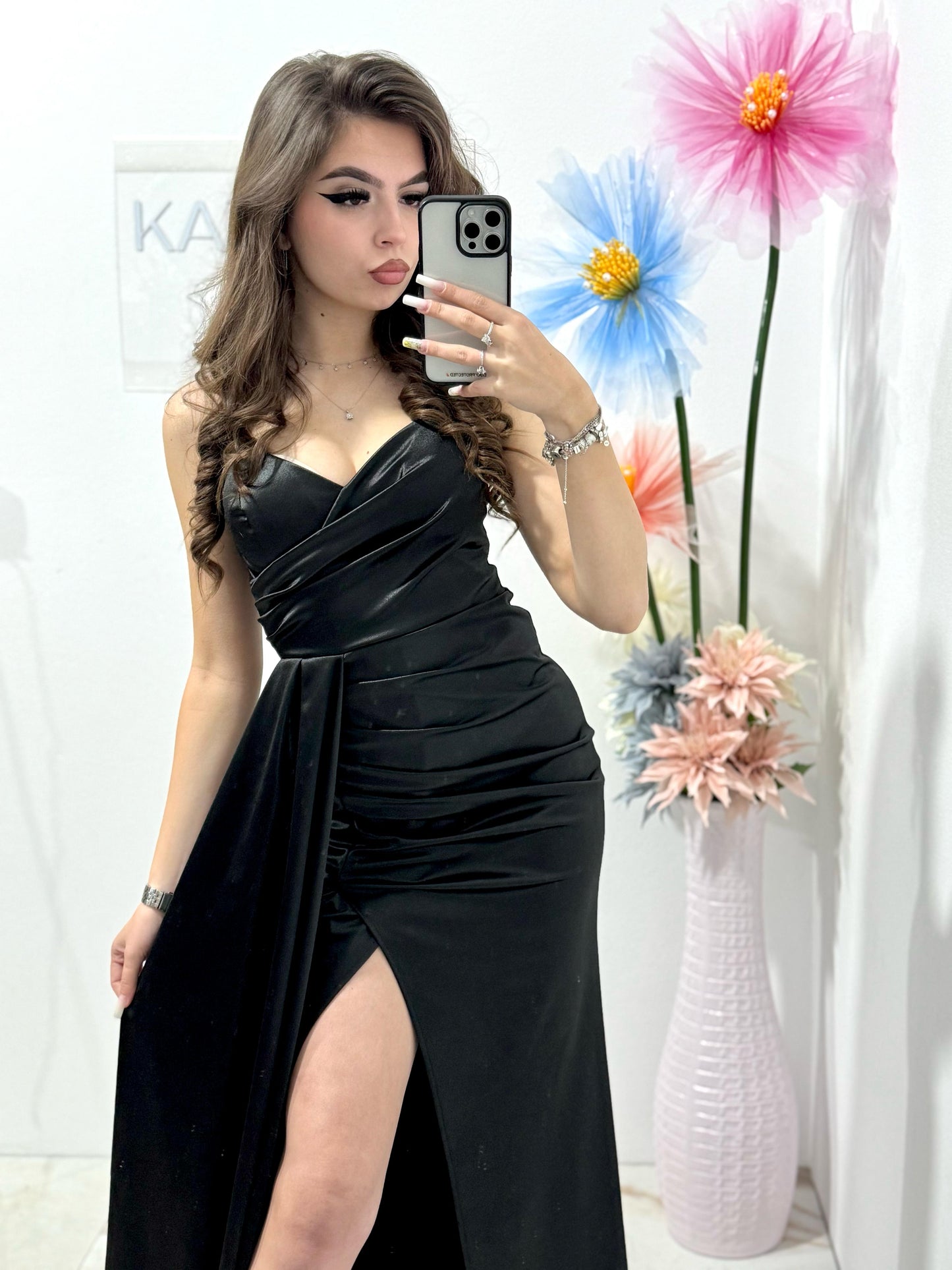 Rochie lunga eleganta neagra Monique
