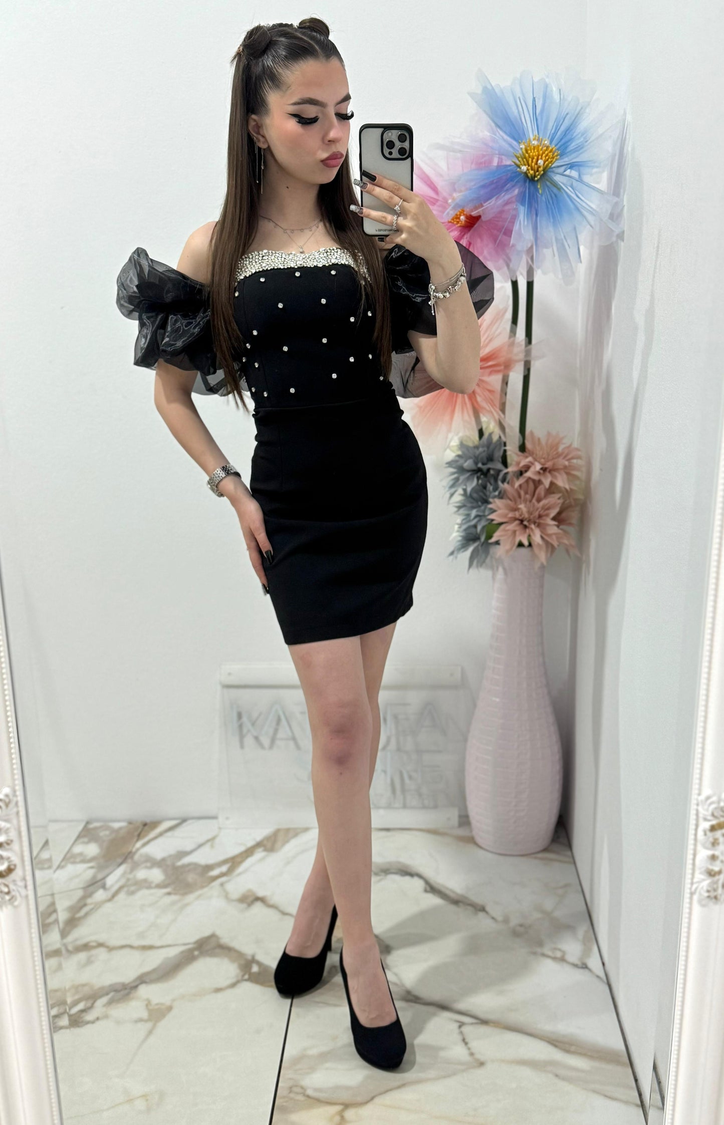 Rochie scurta neagra Clarisse