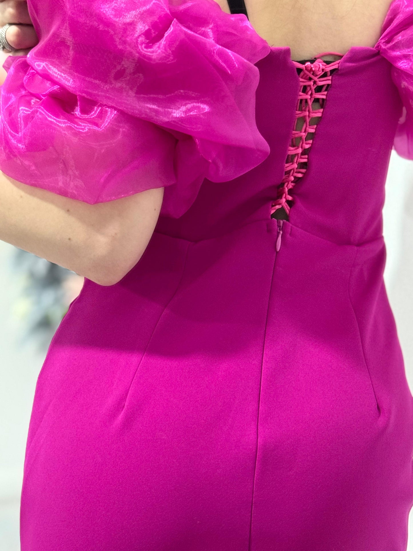 Rochie scurta fucsia Clarisse