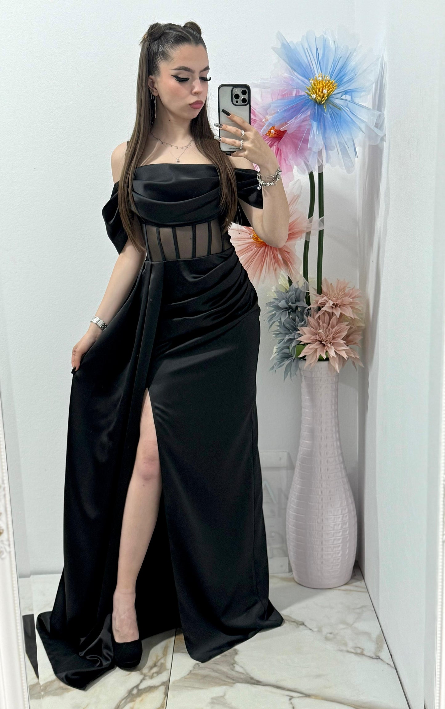 Rochie lunga neagra Adette