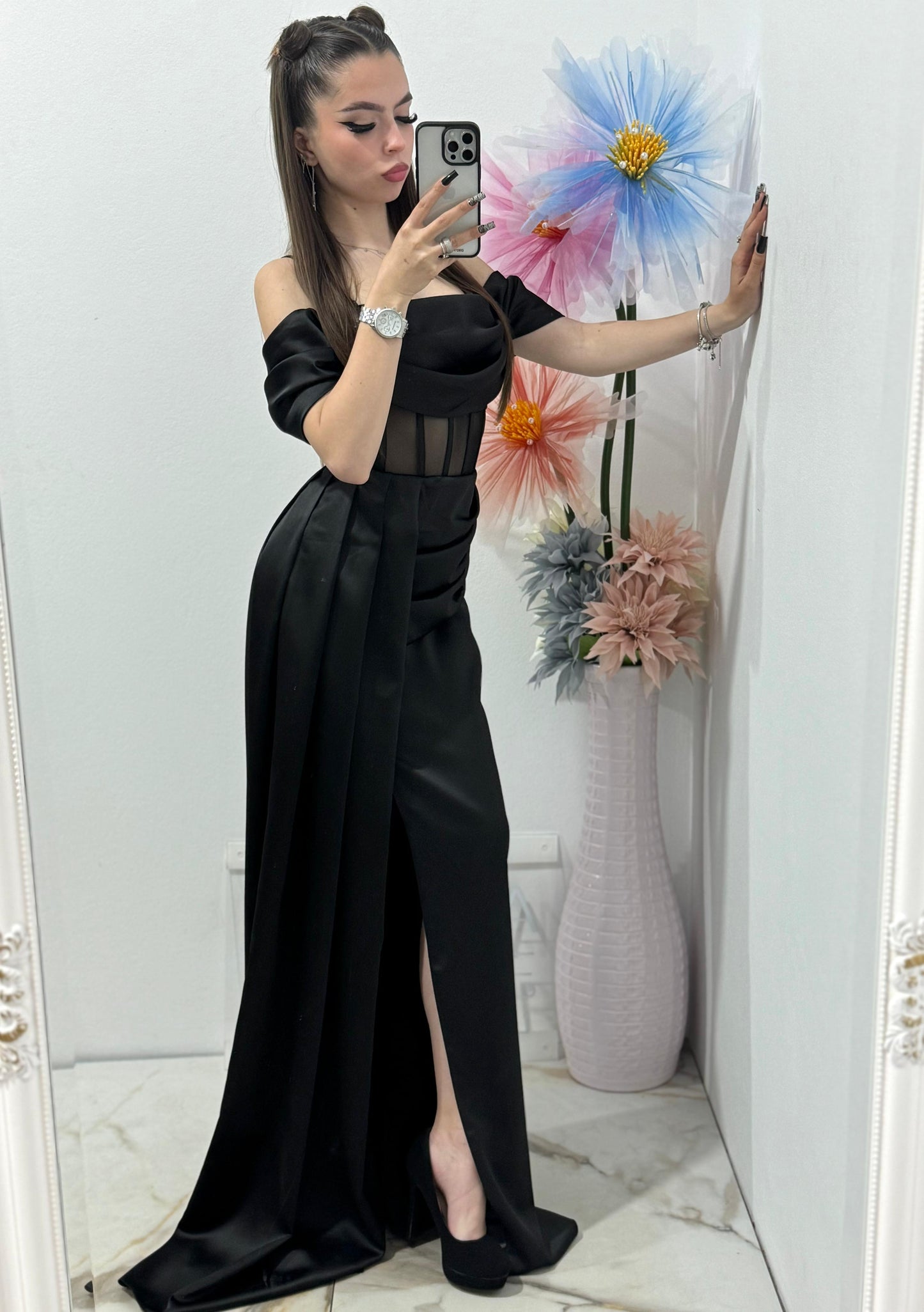 Rochie lunga neagra Adette