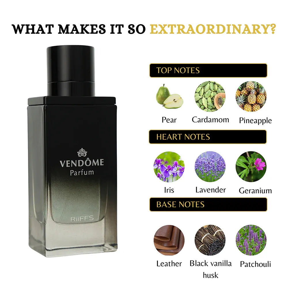 Vendome, Riiffs, Apa de Parfum Barbati, 100ml