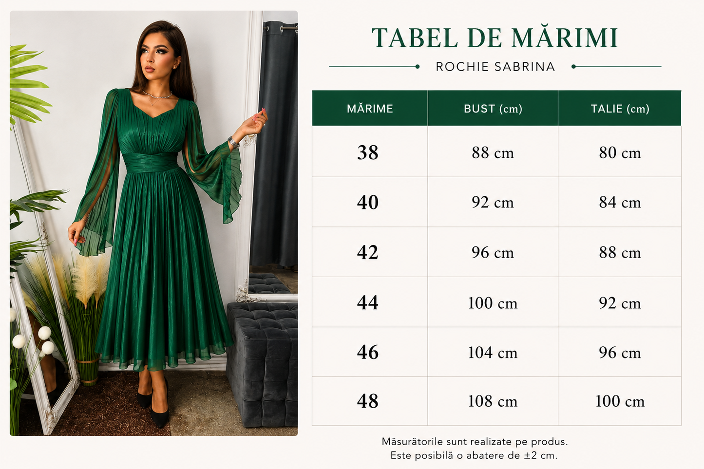 Rochie verde smarald SABRINA
