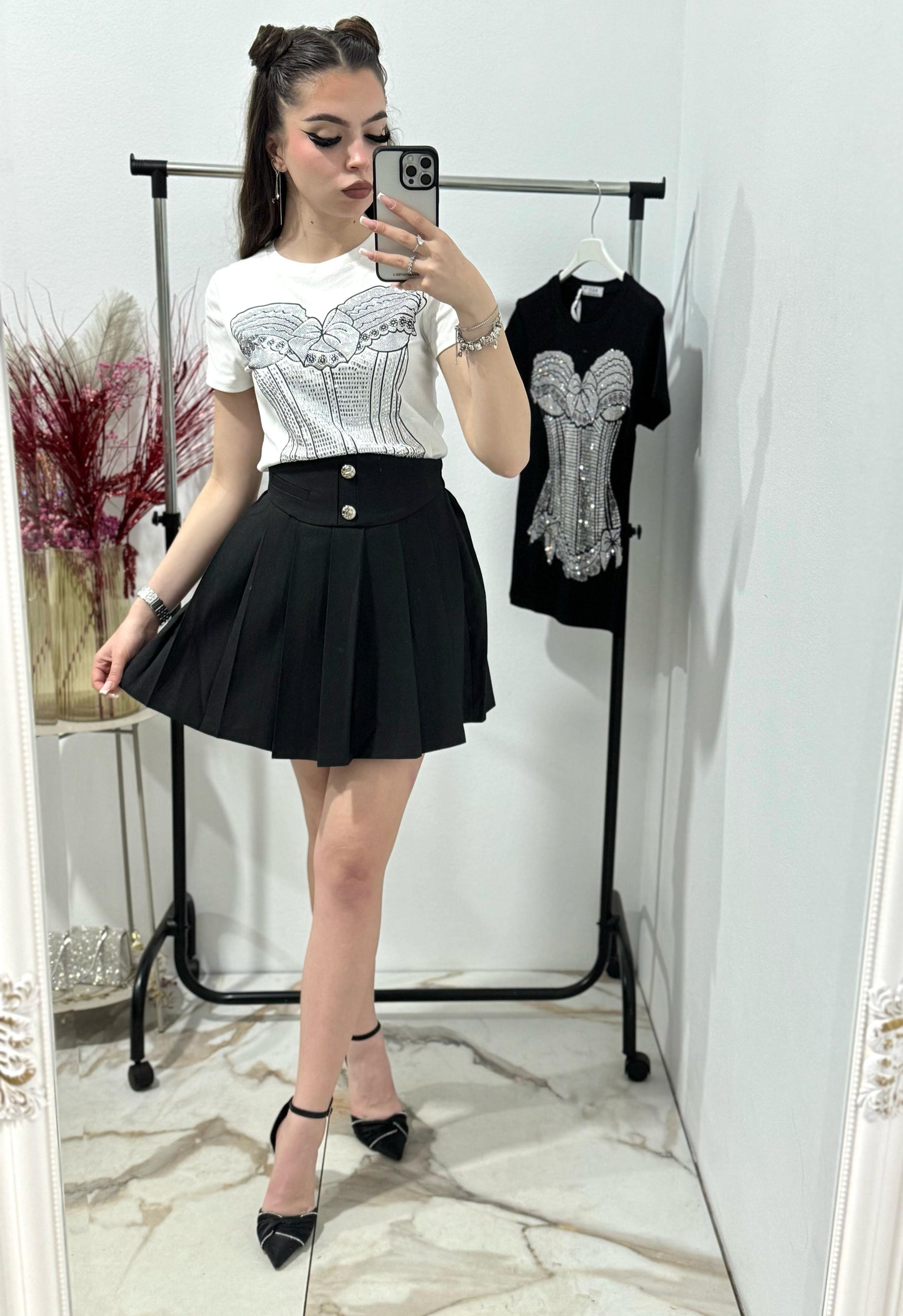 Tricou corset cu cristale stanțate Afrodita