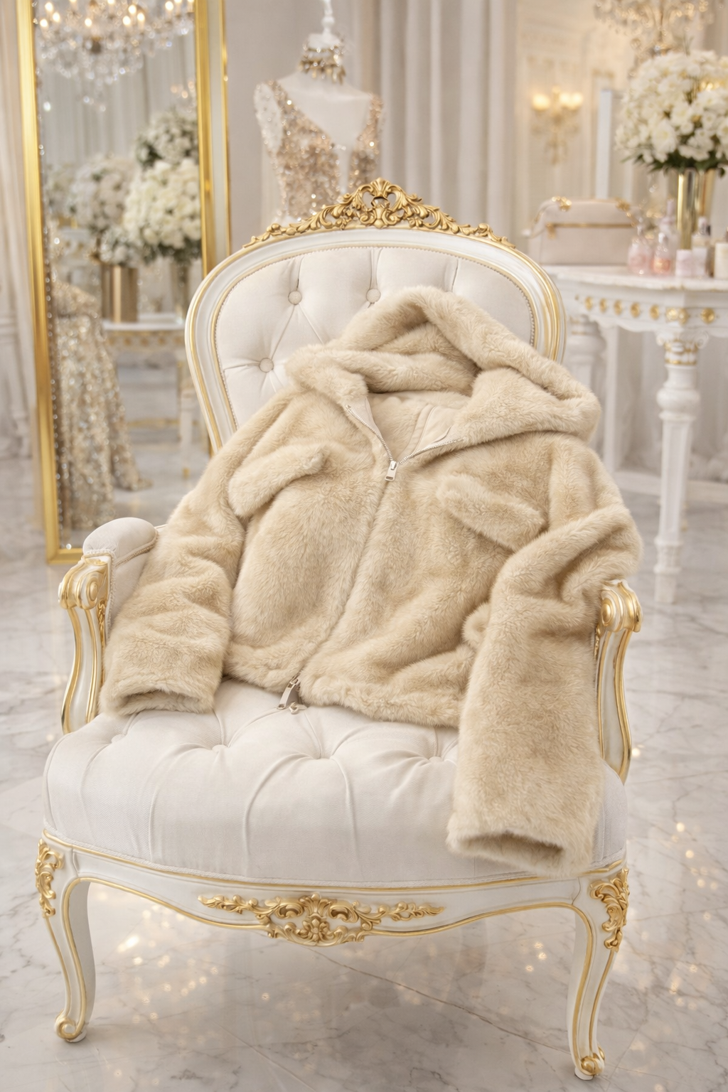 Blană scurtă bej SARA