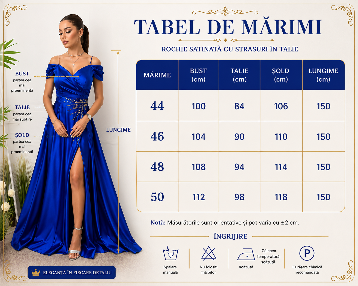 Rochie eleganta ,lunga albastru imperial Karina