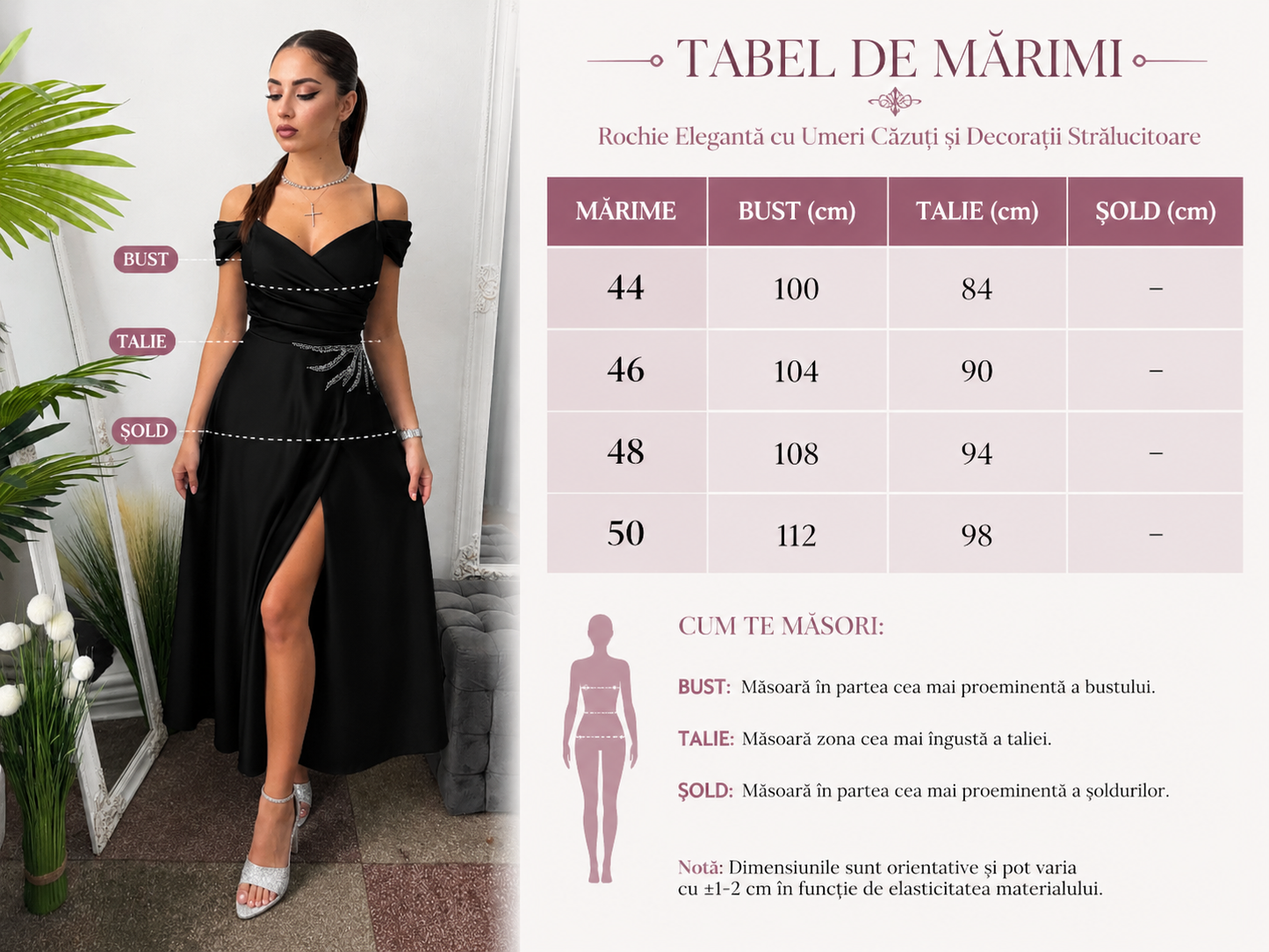 Rochie neagra midi elegantă KARINNA