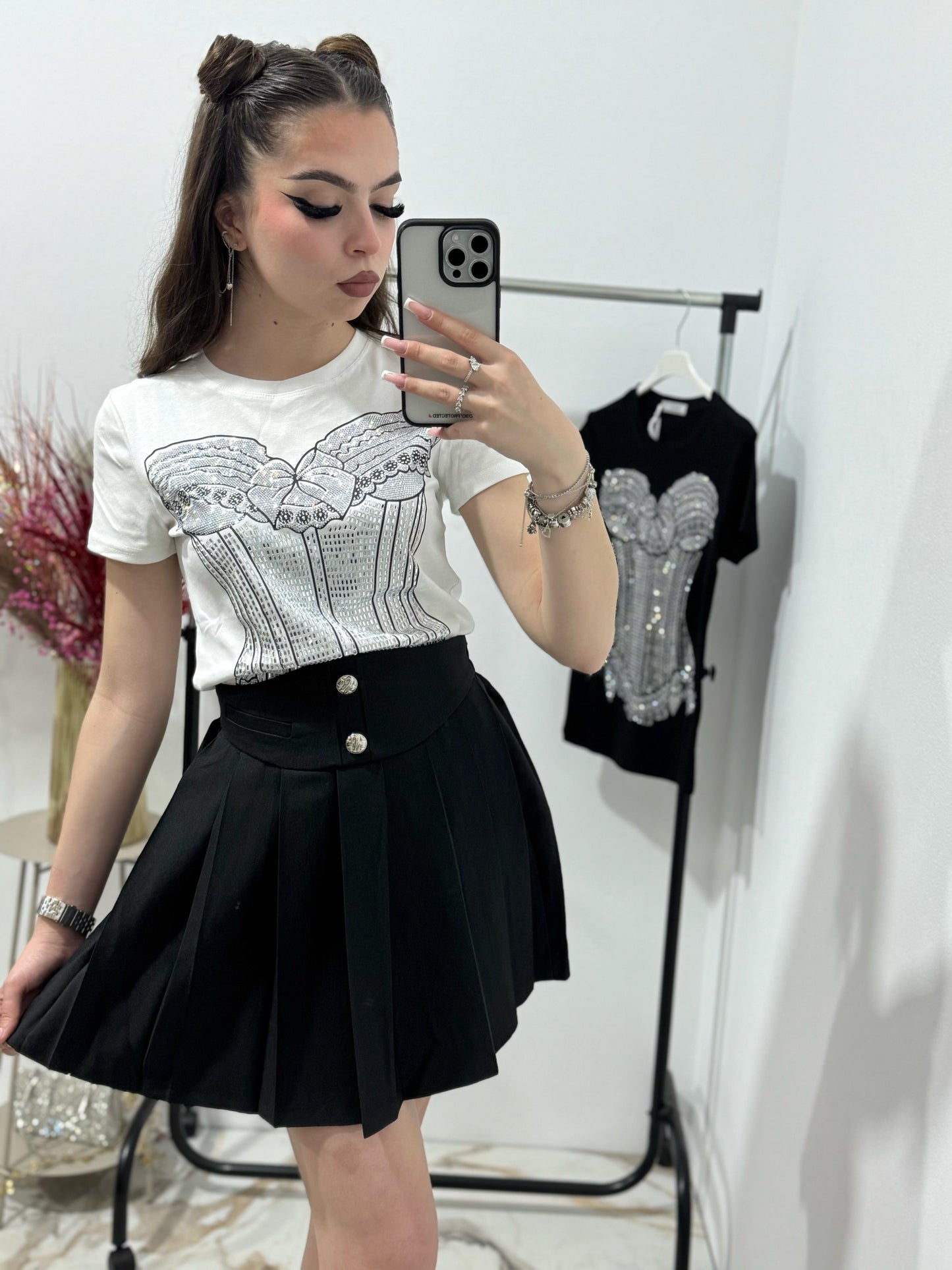 Tricou corset cu cristale stanțate Afrodita
