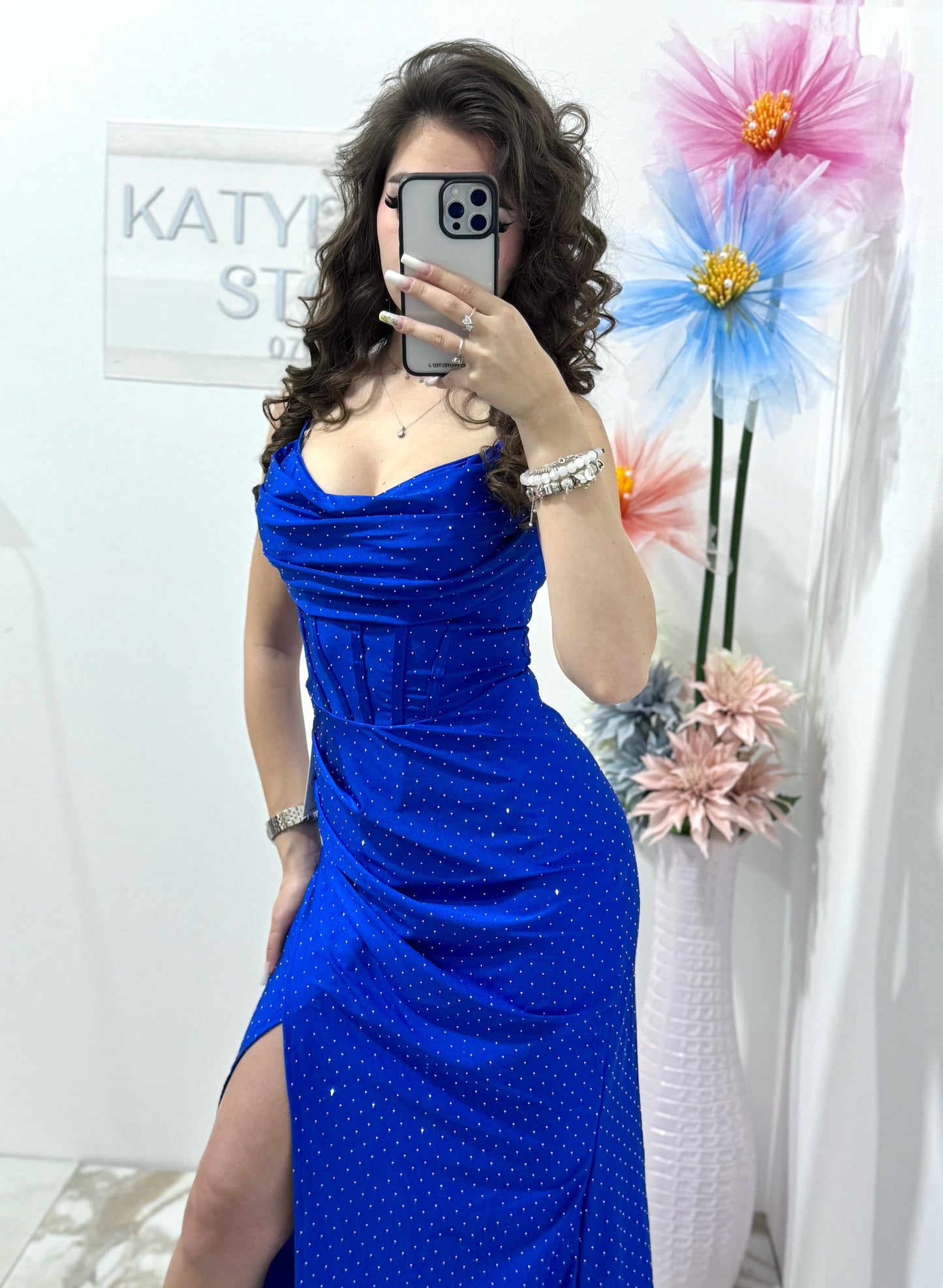 Rochie albastra cu cristale Laura