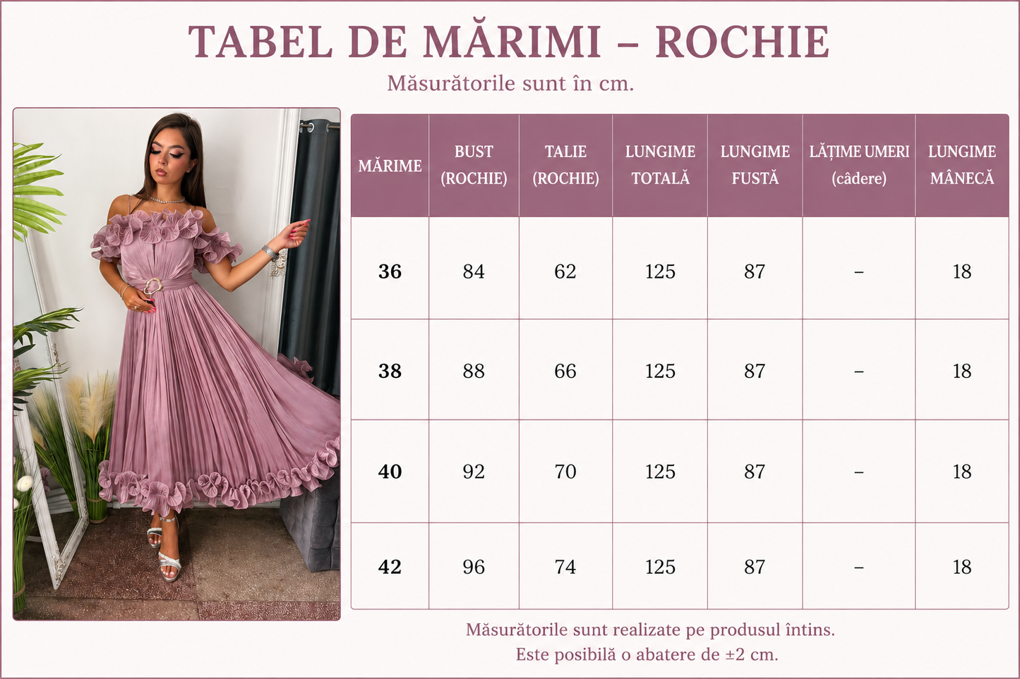 Rochie eleganta lila prafuit Paulinne