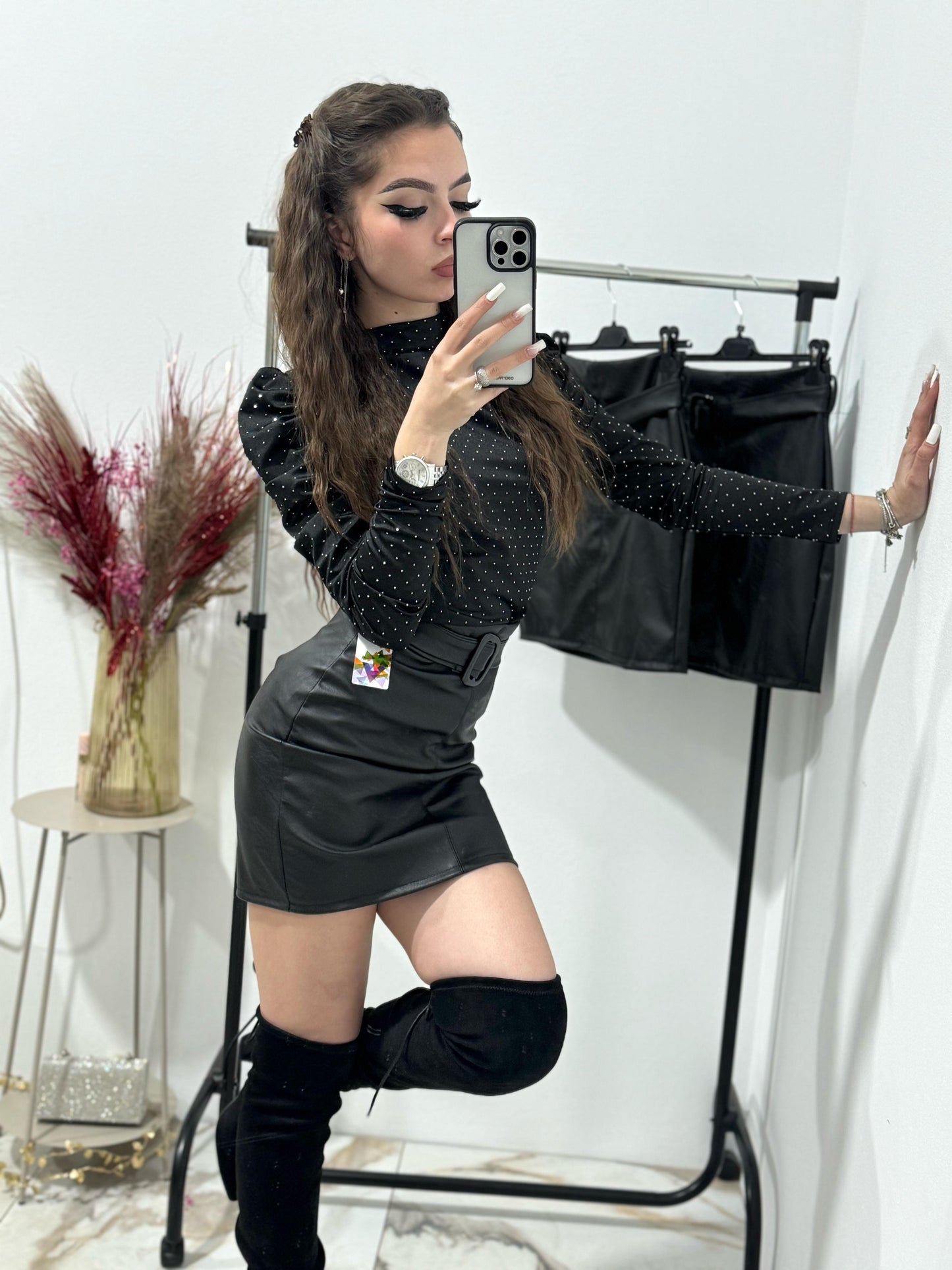 Fusta imitatie piele Eliza