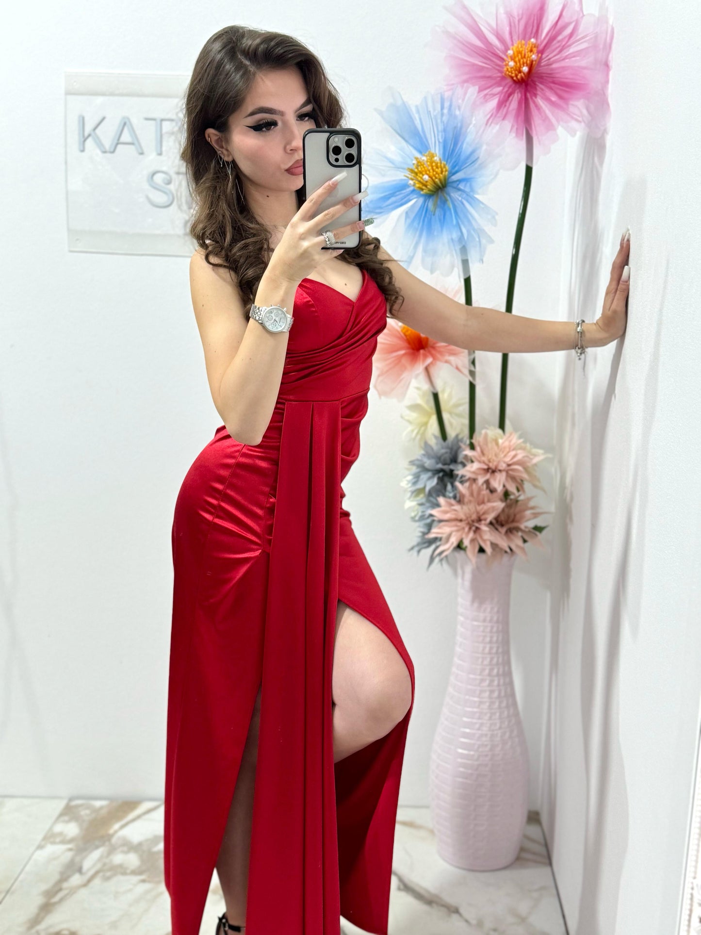 Rochie eleganta rosie Monique