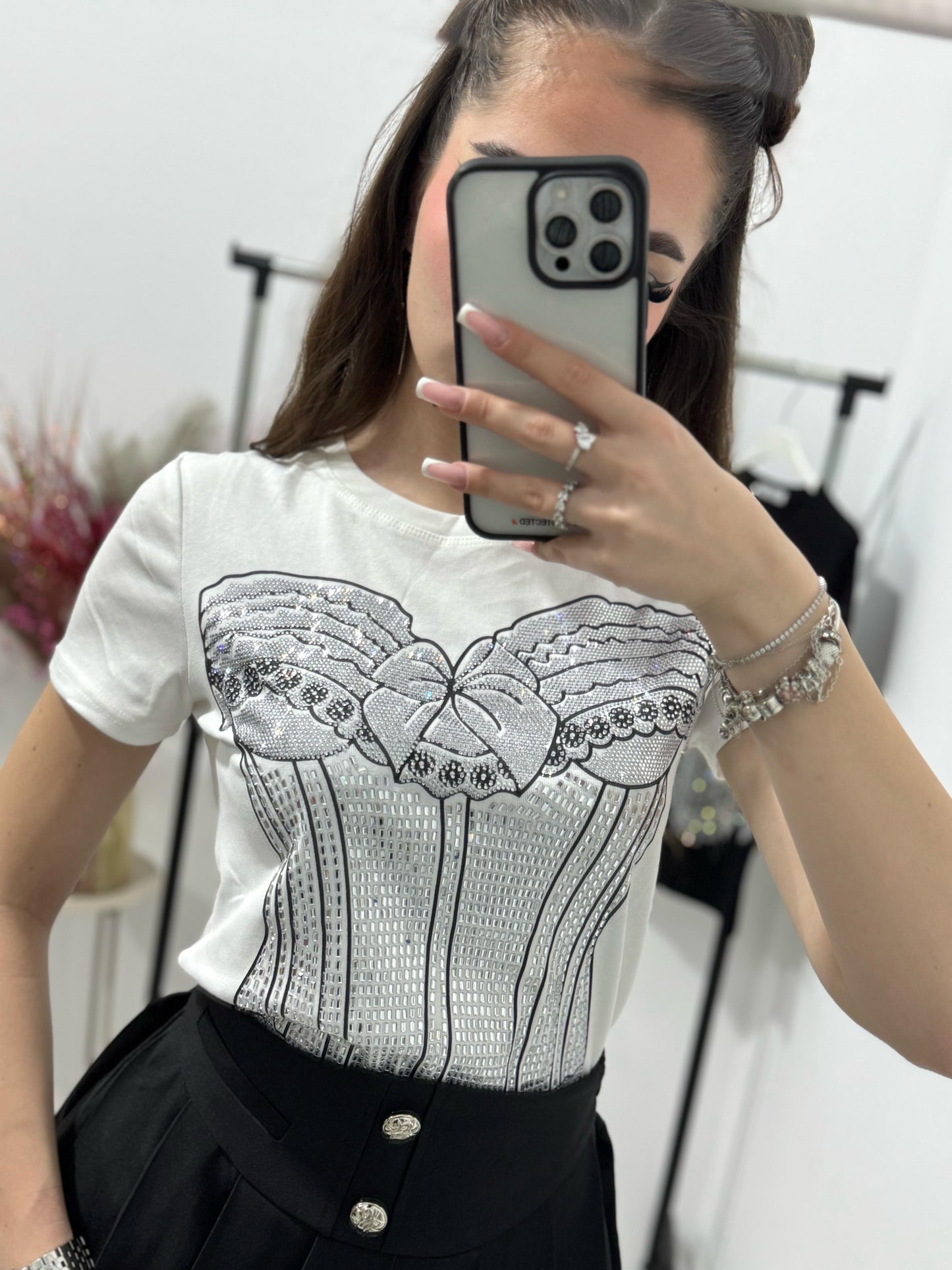 Tricou corset cu cristale stanțate Afrodita