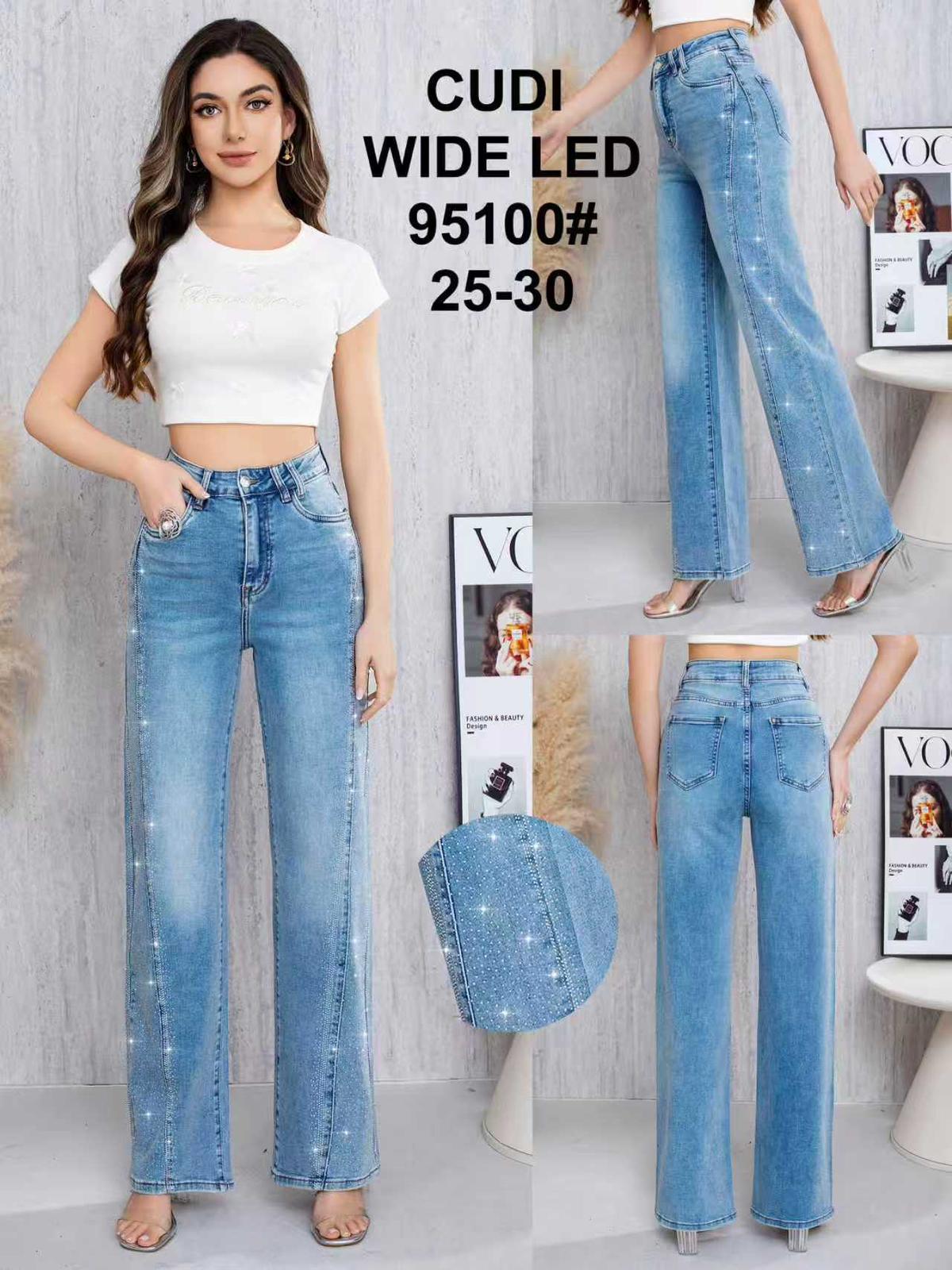 Blugi dama wideleg cu aplicatii decorative 95100