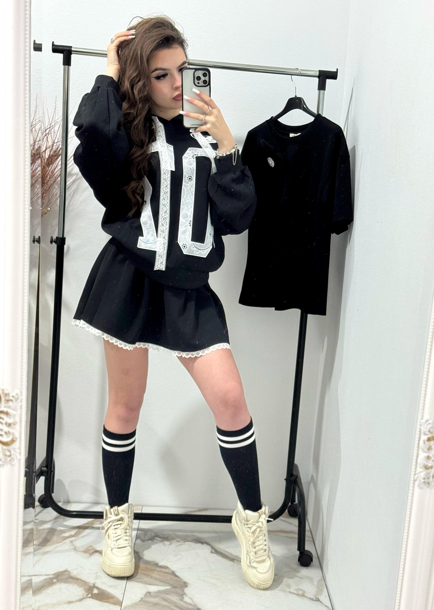 Hanorac negru de dama Sidonia