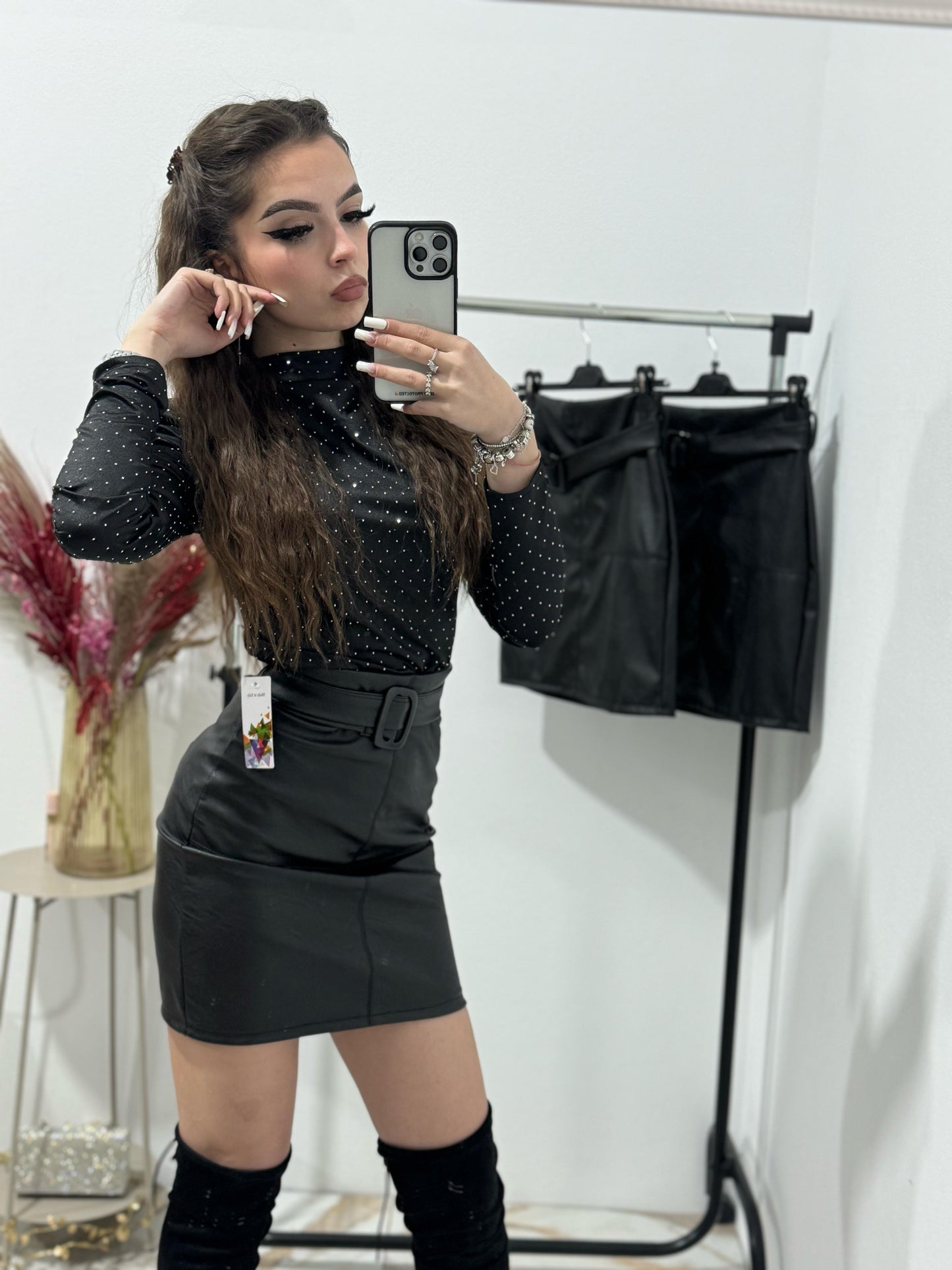 Fusta imitatie piele Eliza