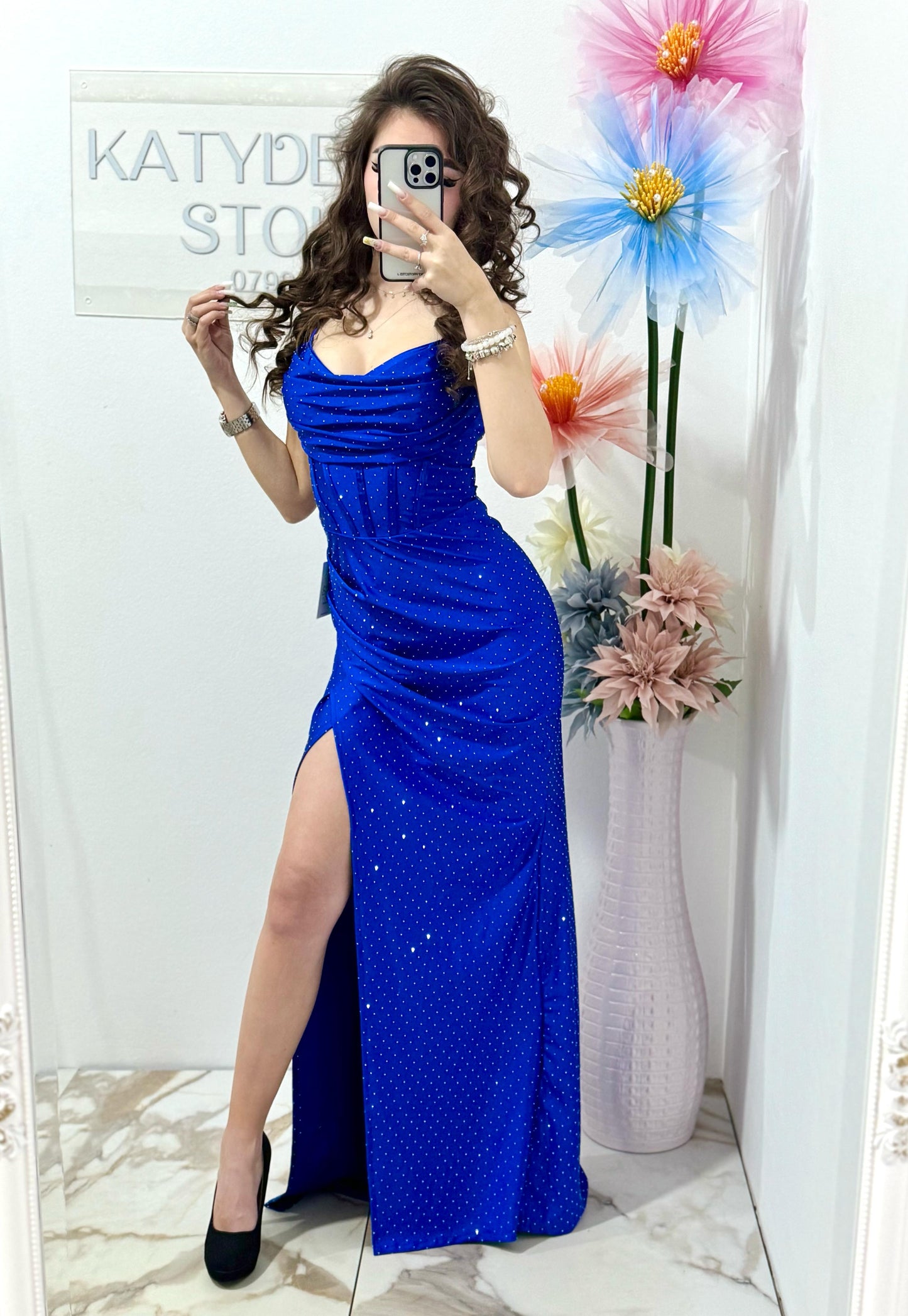 Rochie albastra cu cristale Laura