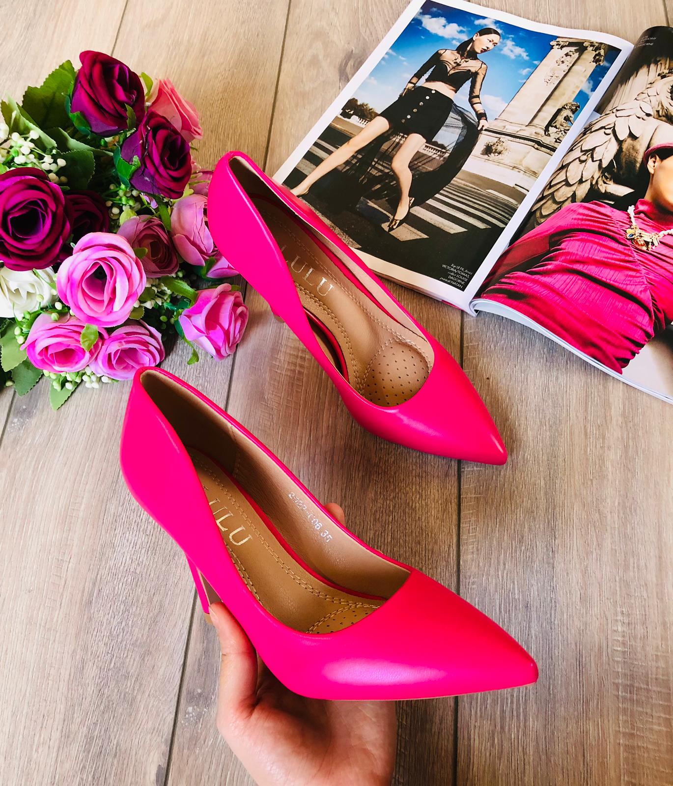 Pantof cu toc fucsia