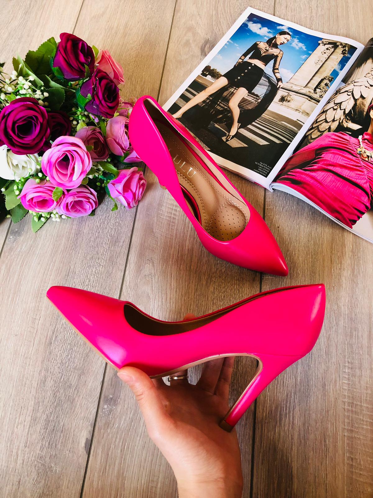 Pantof cu toc fucsia