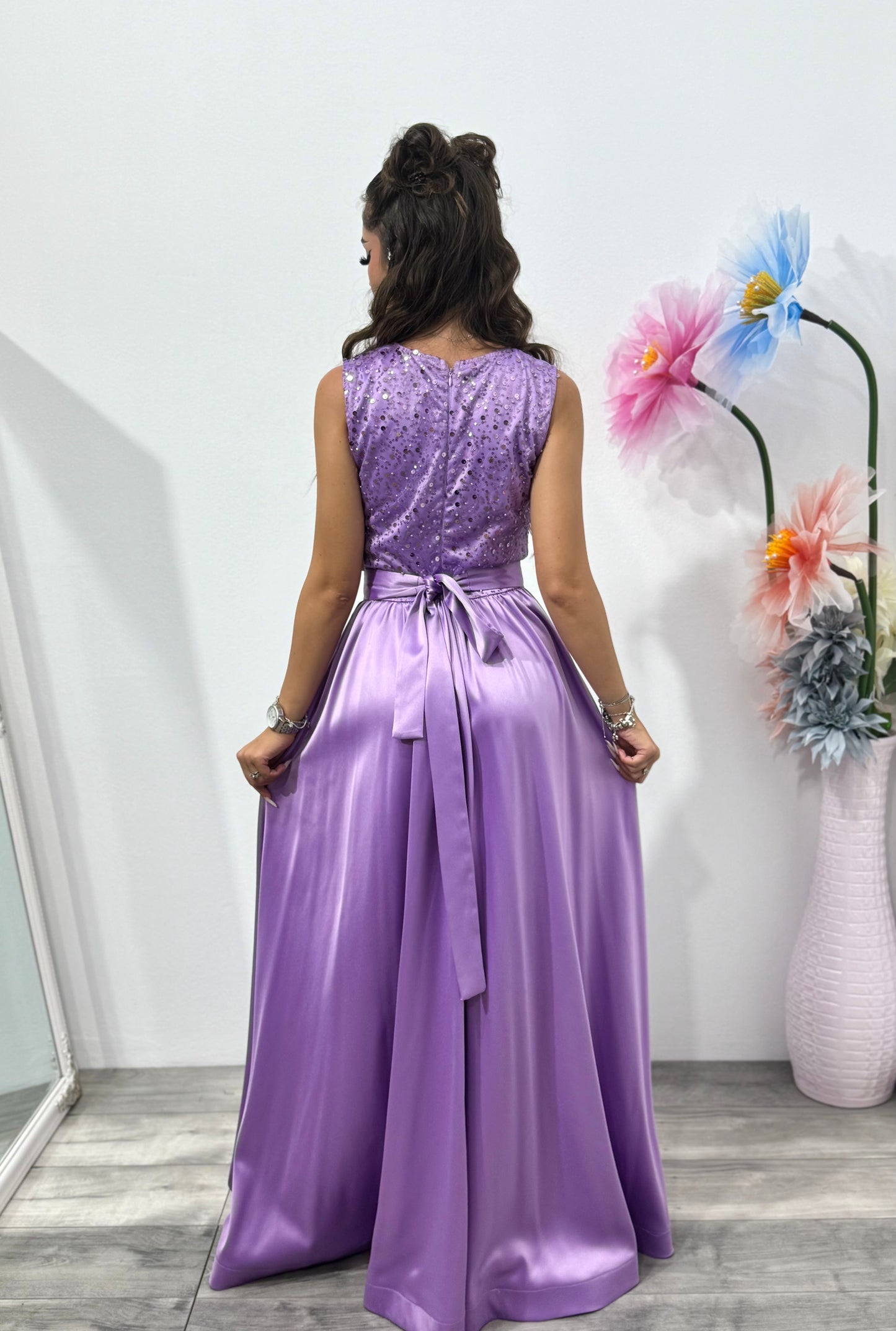 Rochie elegantă din tafta Lila Afrodite