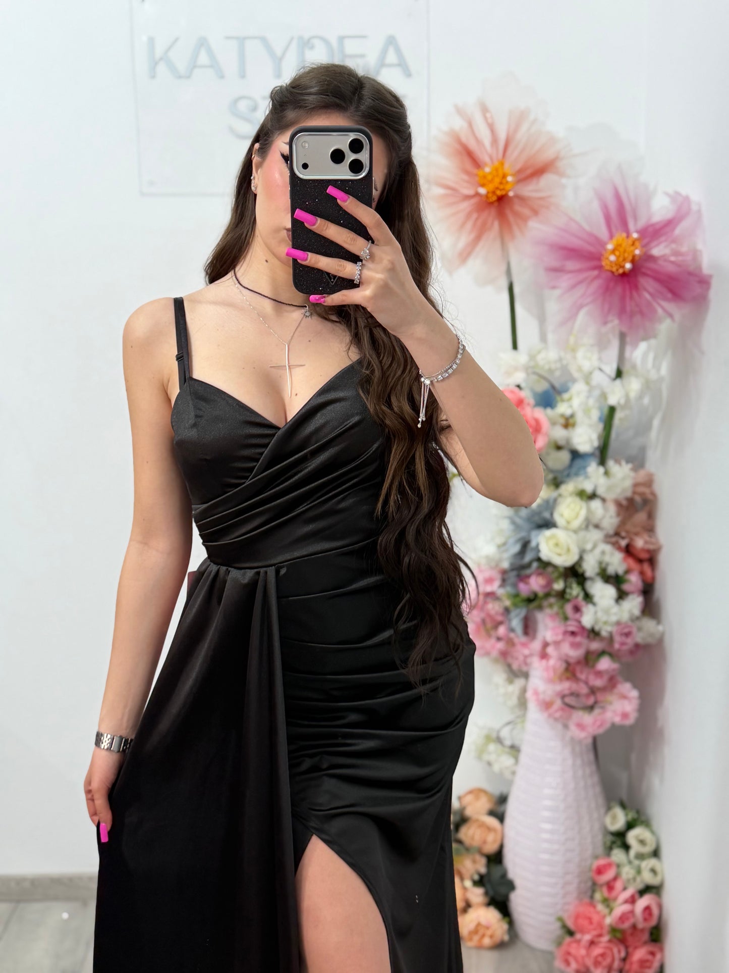Rochie lunga eleganta neagra Monique
