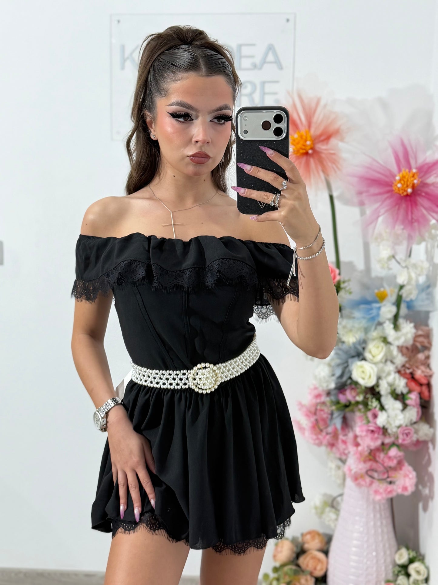 Salopetă neagra ANDREEA