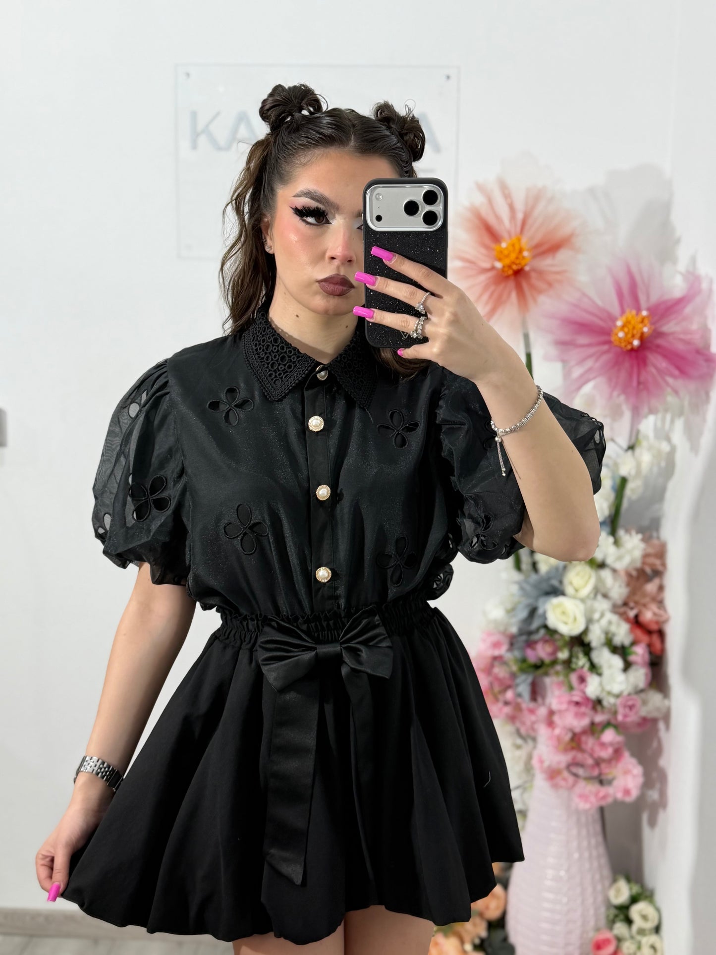 Cămașă elegantă MARIA neagră