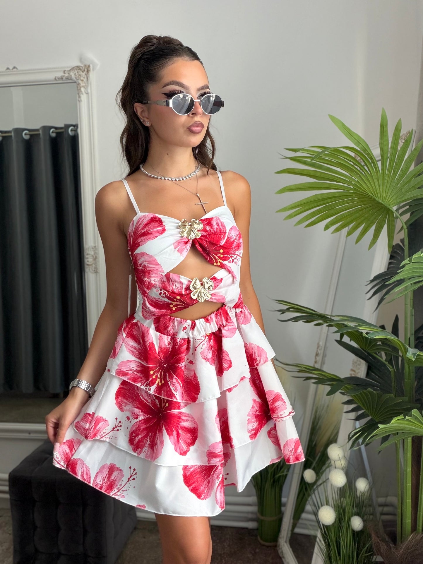 Rochie bright red  FLOWER