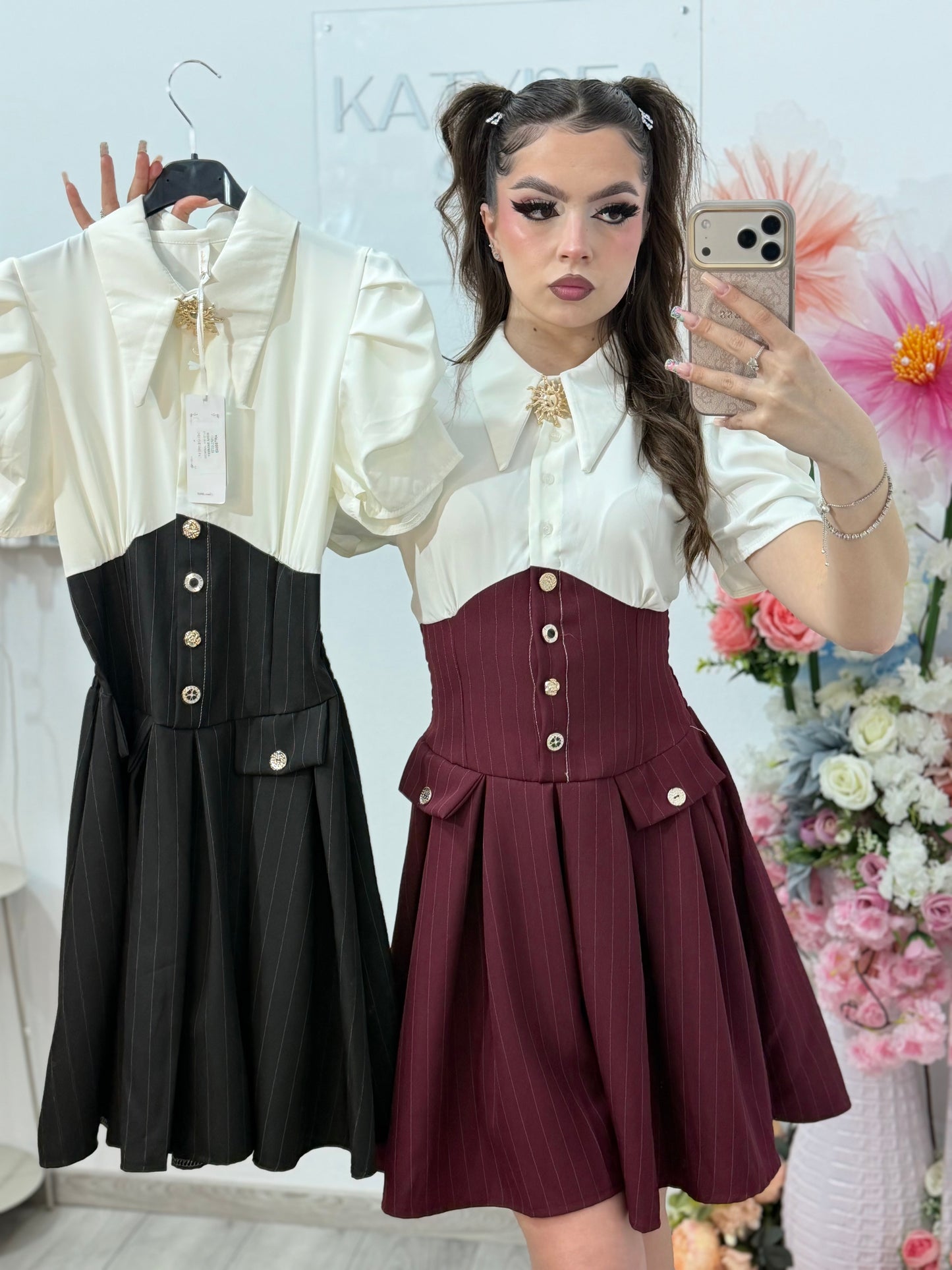 Rochie casual Cosmina cu mânecă scurtă
