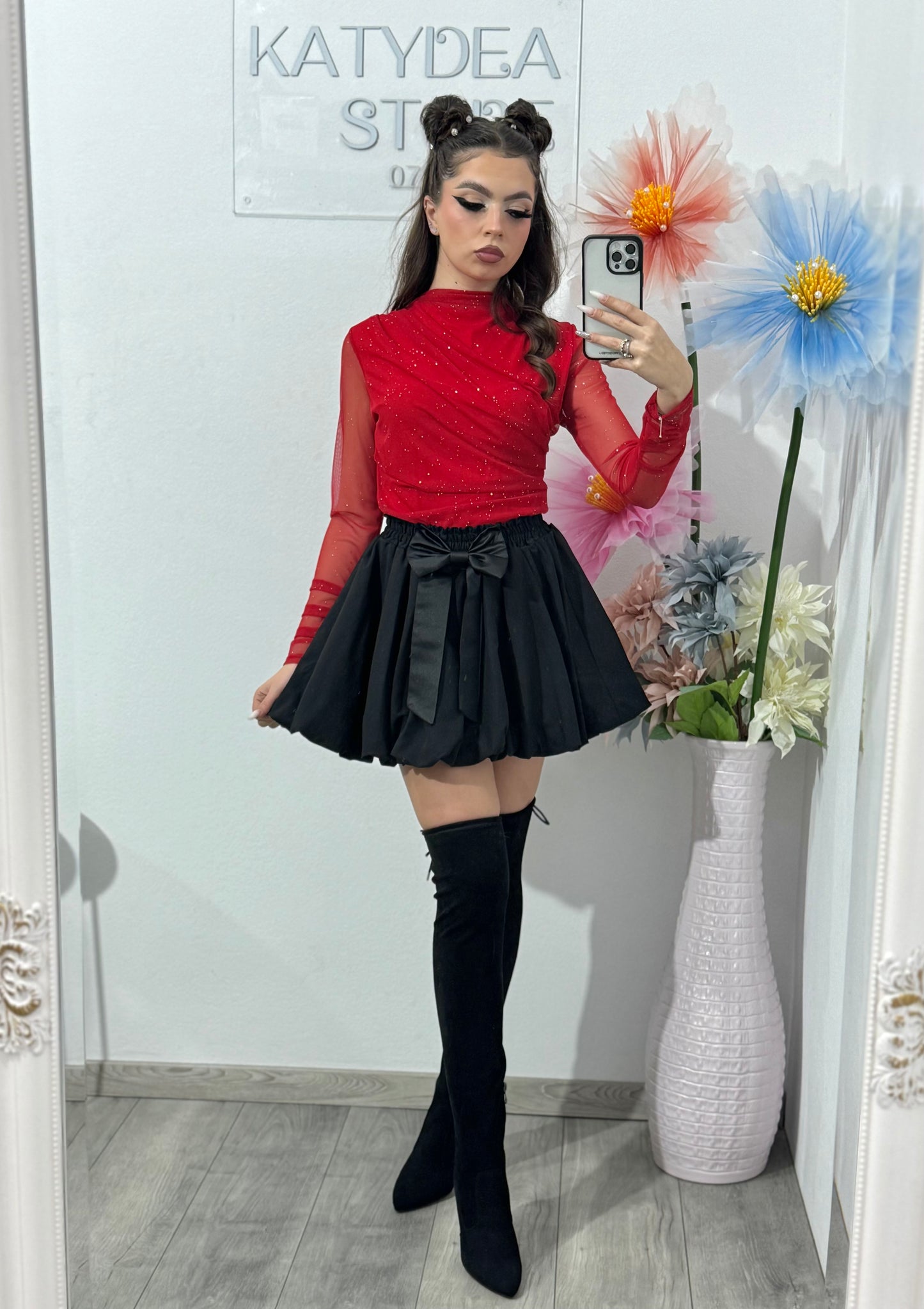 Bluză din meșa cu detalii argintii ANELIS